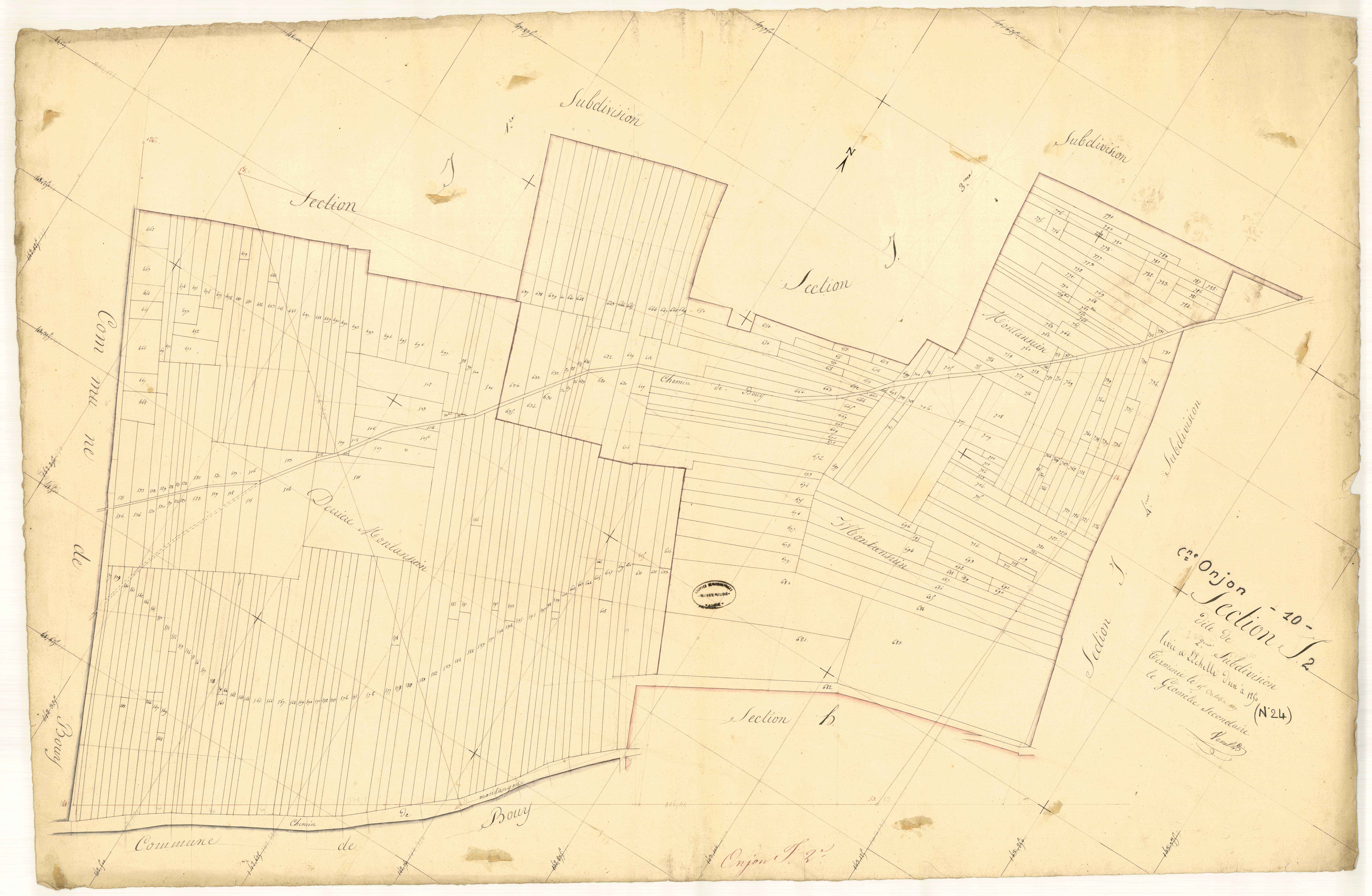 Onjon, section J, feuille n° 2