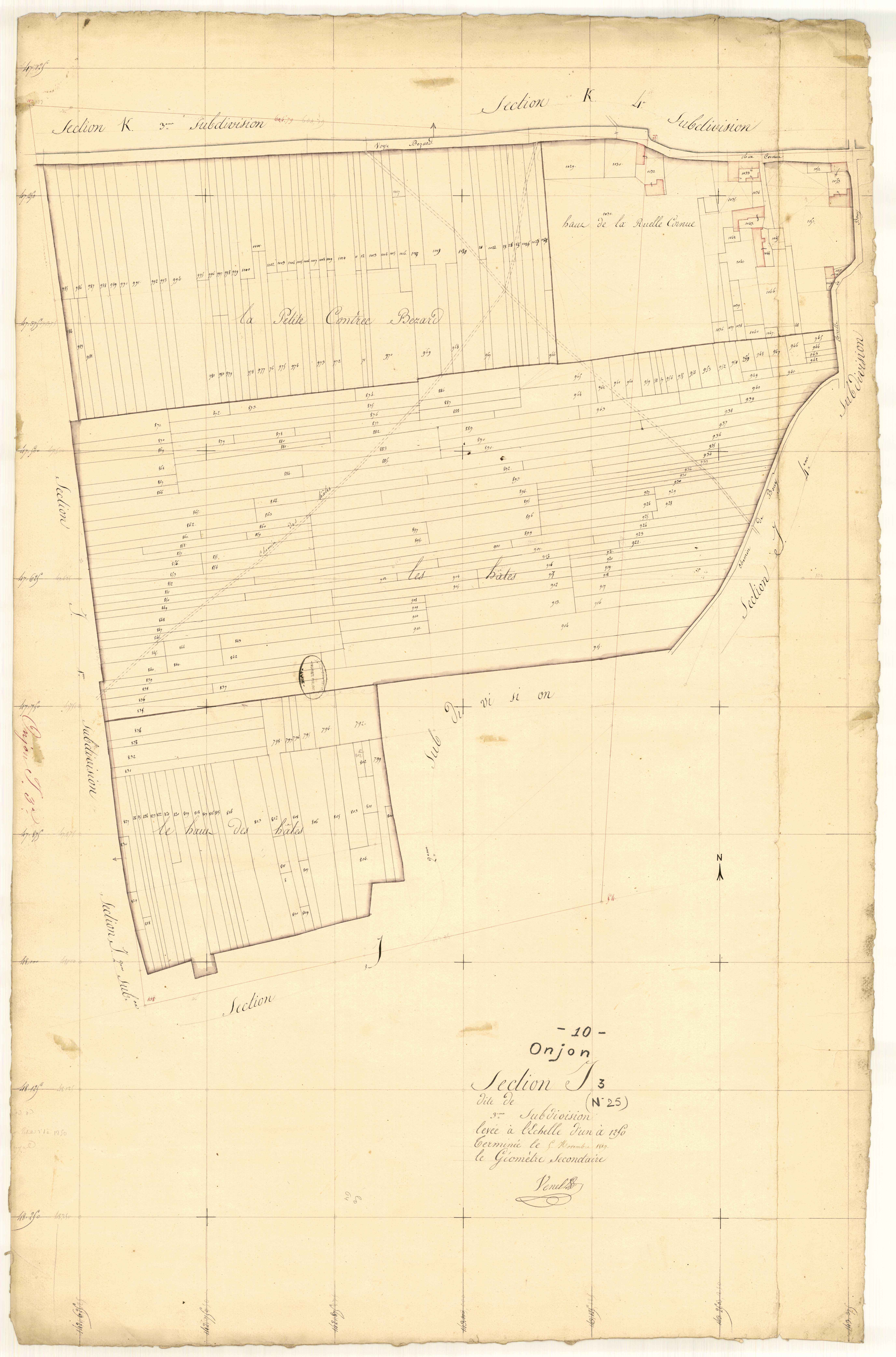 Onjon, section J, feuille n° 3