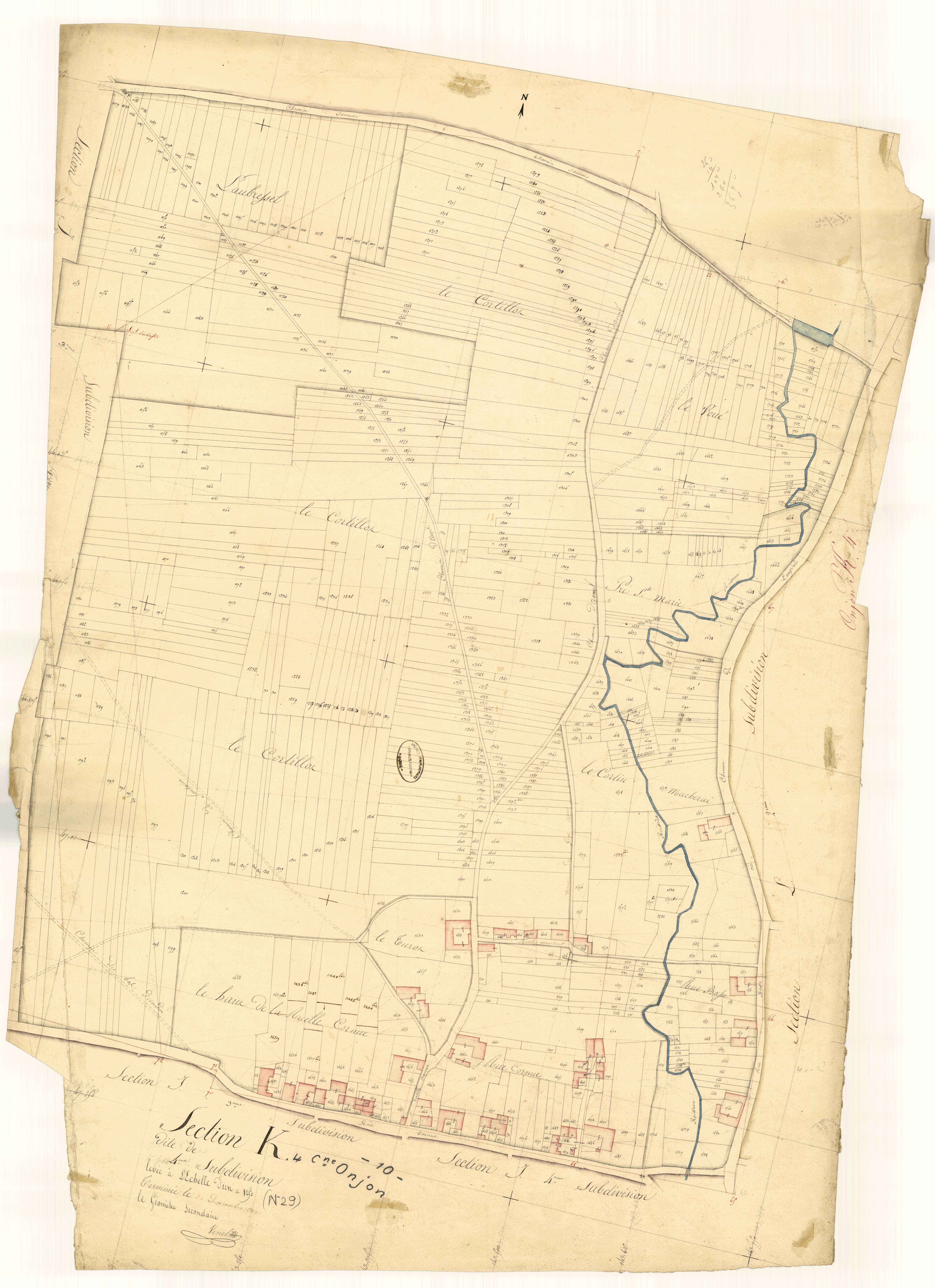 Onjon, section K dite des Andins, feuille n° 4