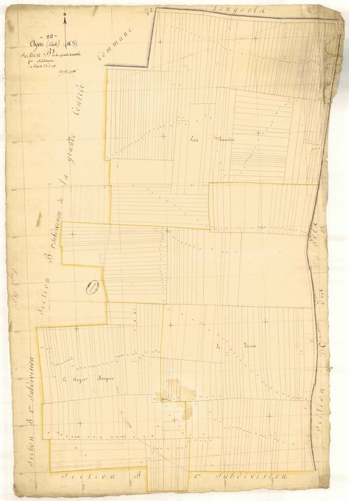 Onjon, section B dite de la grande contrée, feuille  n° 3