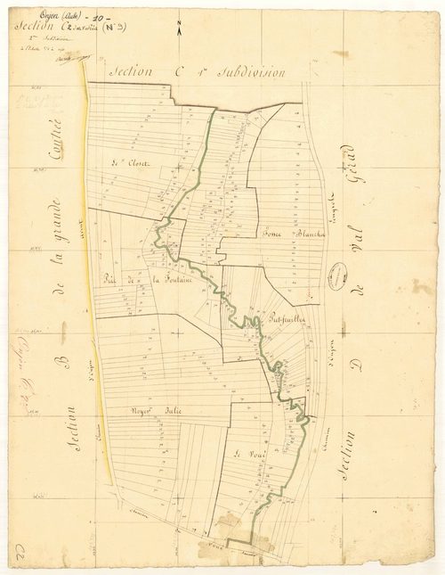 Onjon, section C dite des près, feuille  n° 2