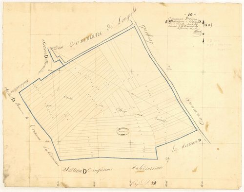 Onjon, section D dite de Vaugirard, feuille  n° 3