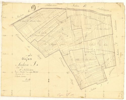 Onjon, section J, feuille n° 1