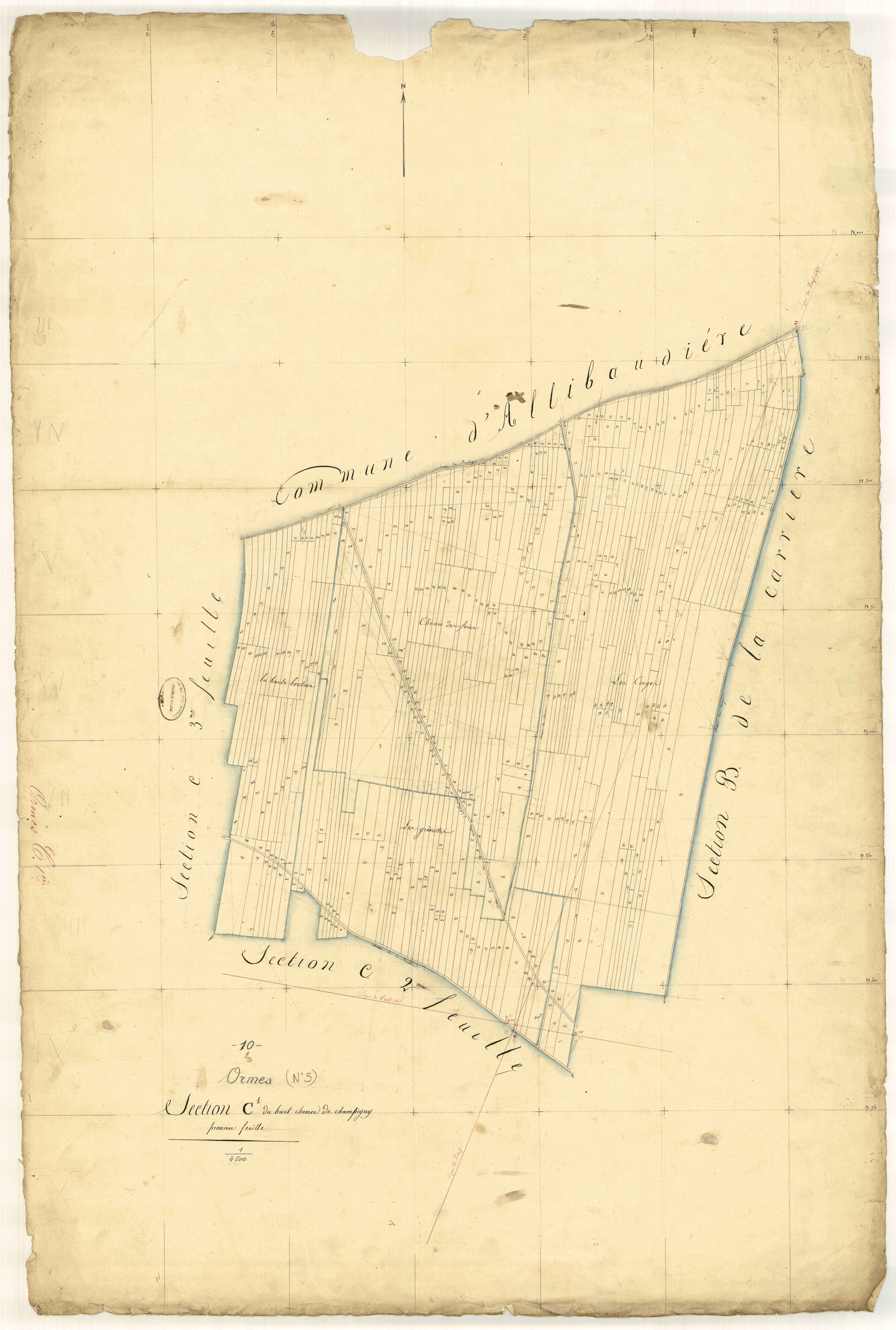 Ormes, section C dite du haut chemin de Champigny, feuille n° 1