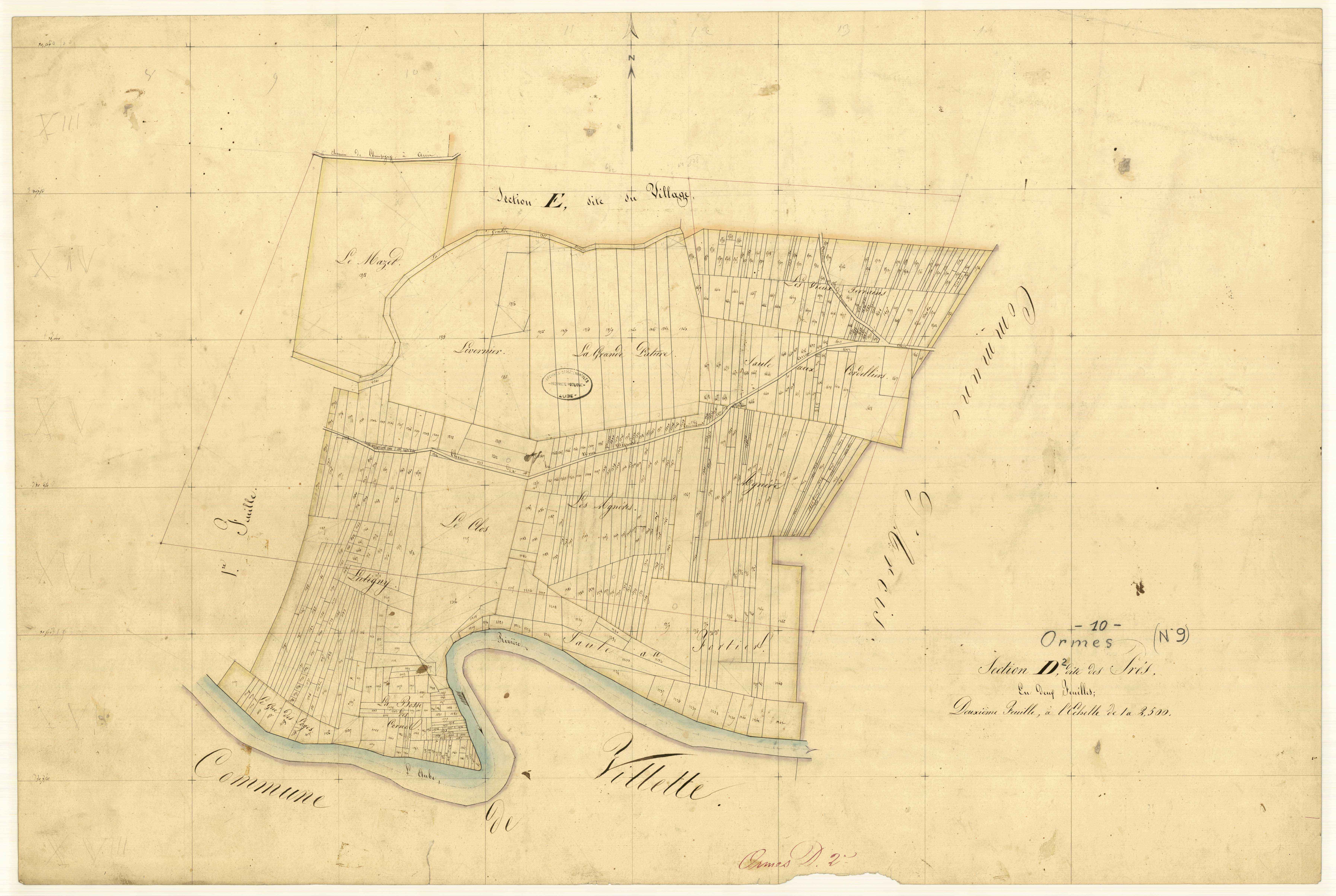 Ormes, section D dite des près, feuille n° 2