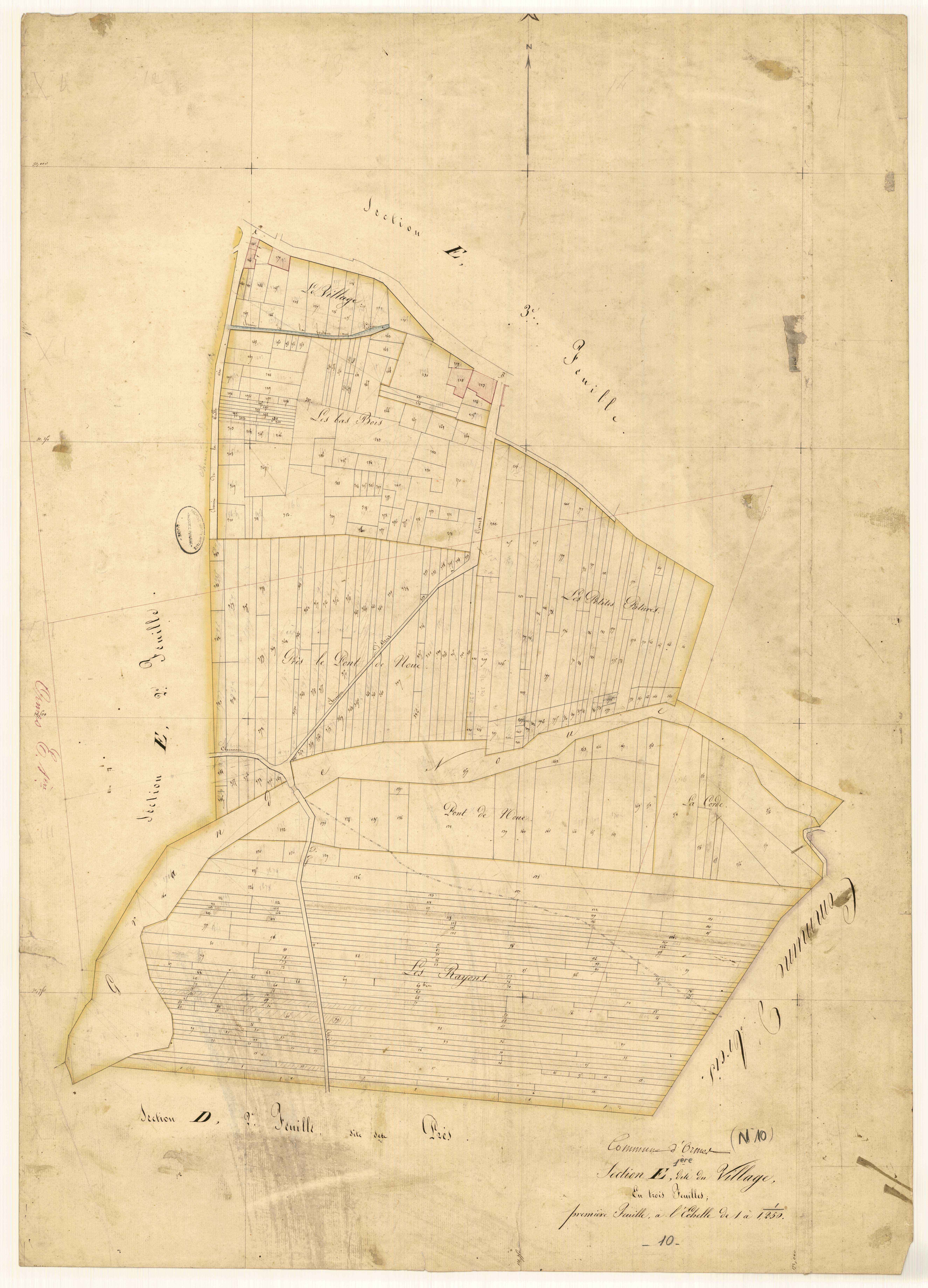 Ormes, section E dite du village, feuille n° 1
