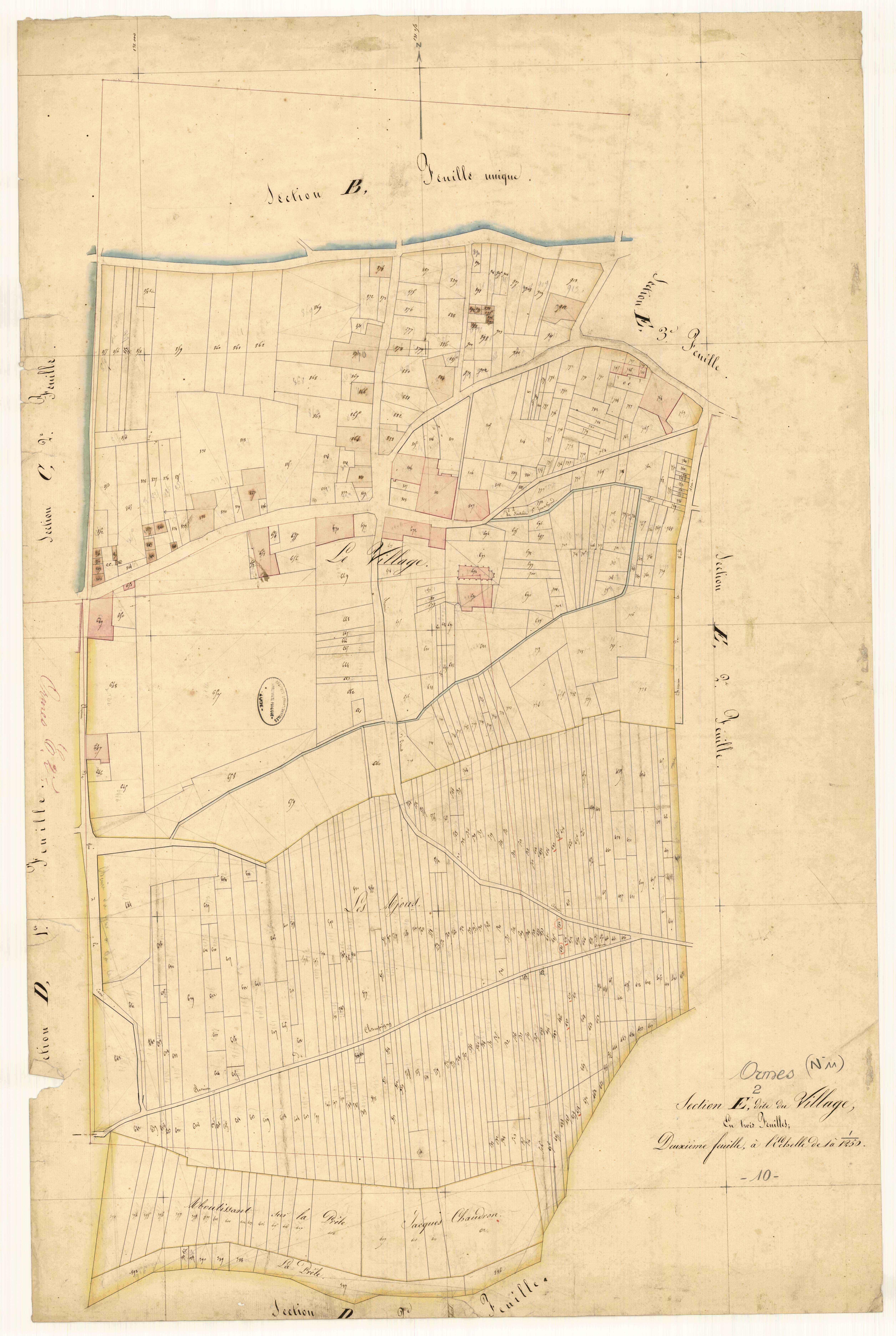 Ormes, section E dite du village, feuille n° 2