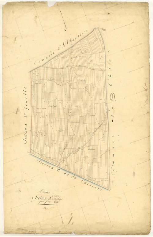 Ormes, section A dite du champ Daguet, feuille n° 1