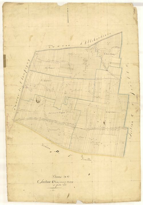 Ormes, section C dite du haut chemin de Champigny, feuille n° 3