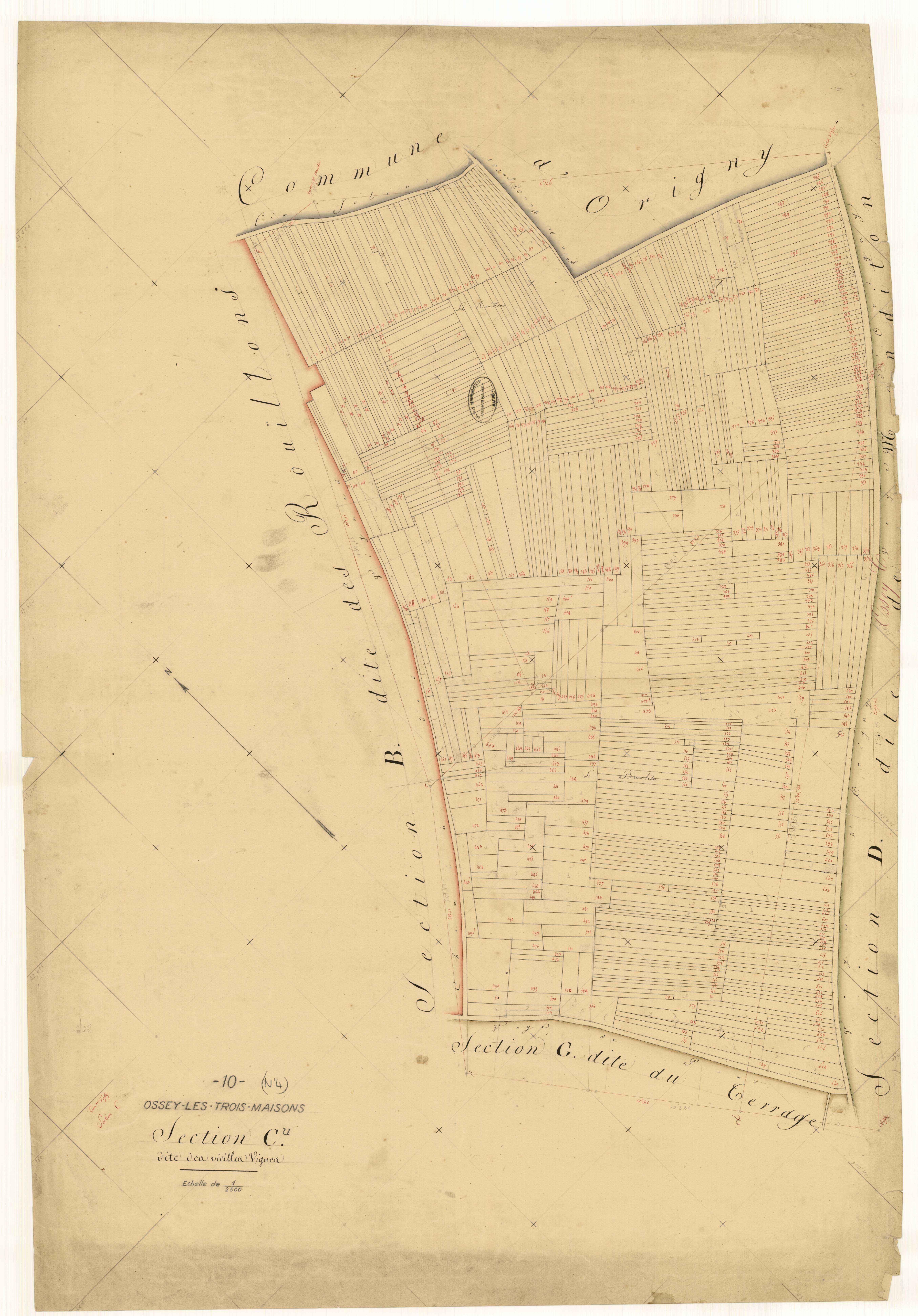 Ossey-les-Trois-Maisons, section C dite des vieilles Vignes