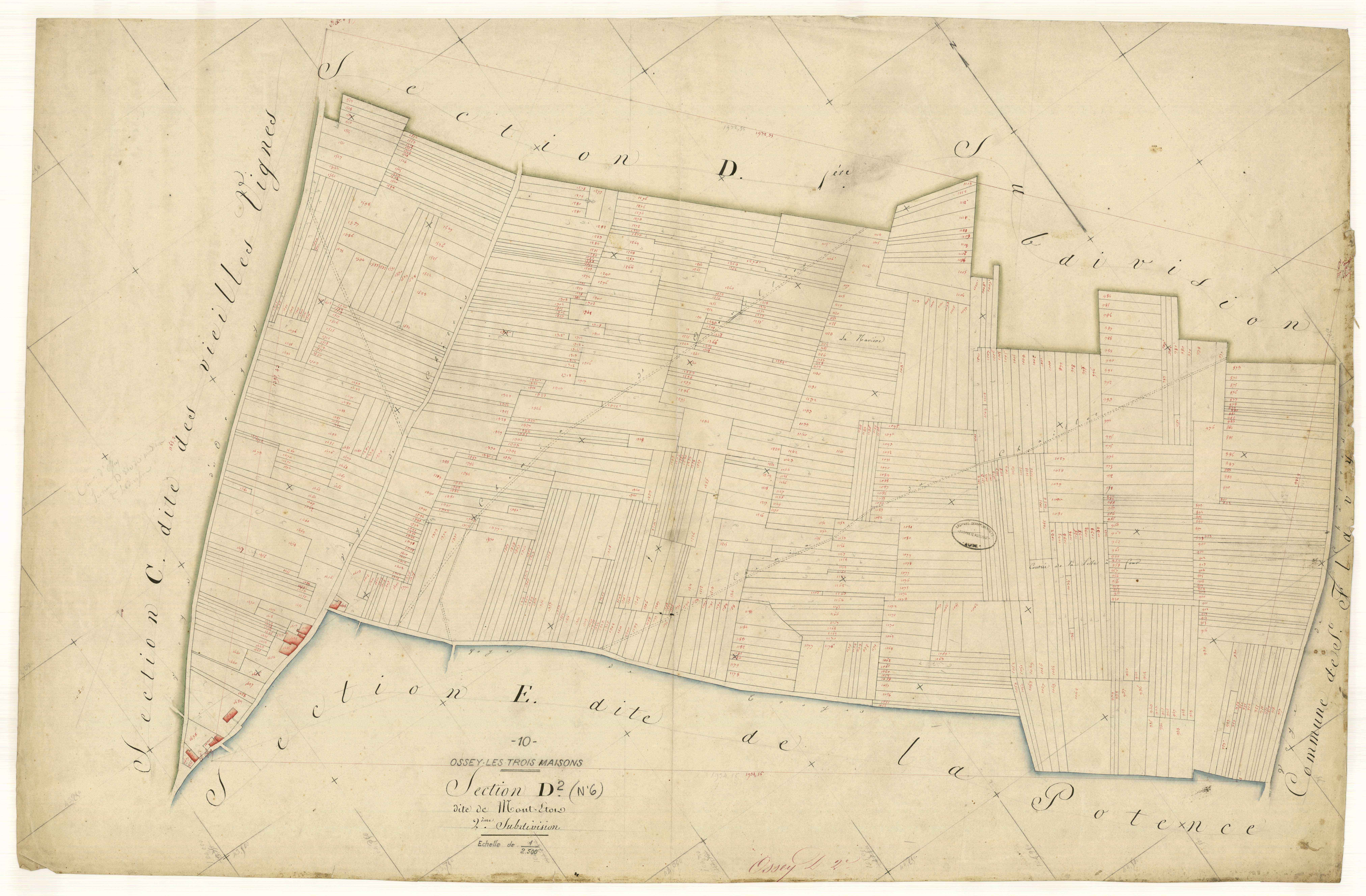 Ossey-les-Trois-Maisons, section D dite de Mont-Etor, feuille n° 2