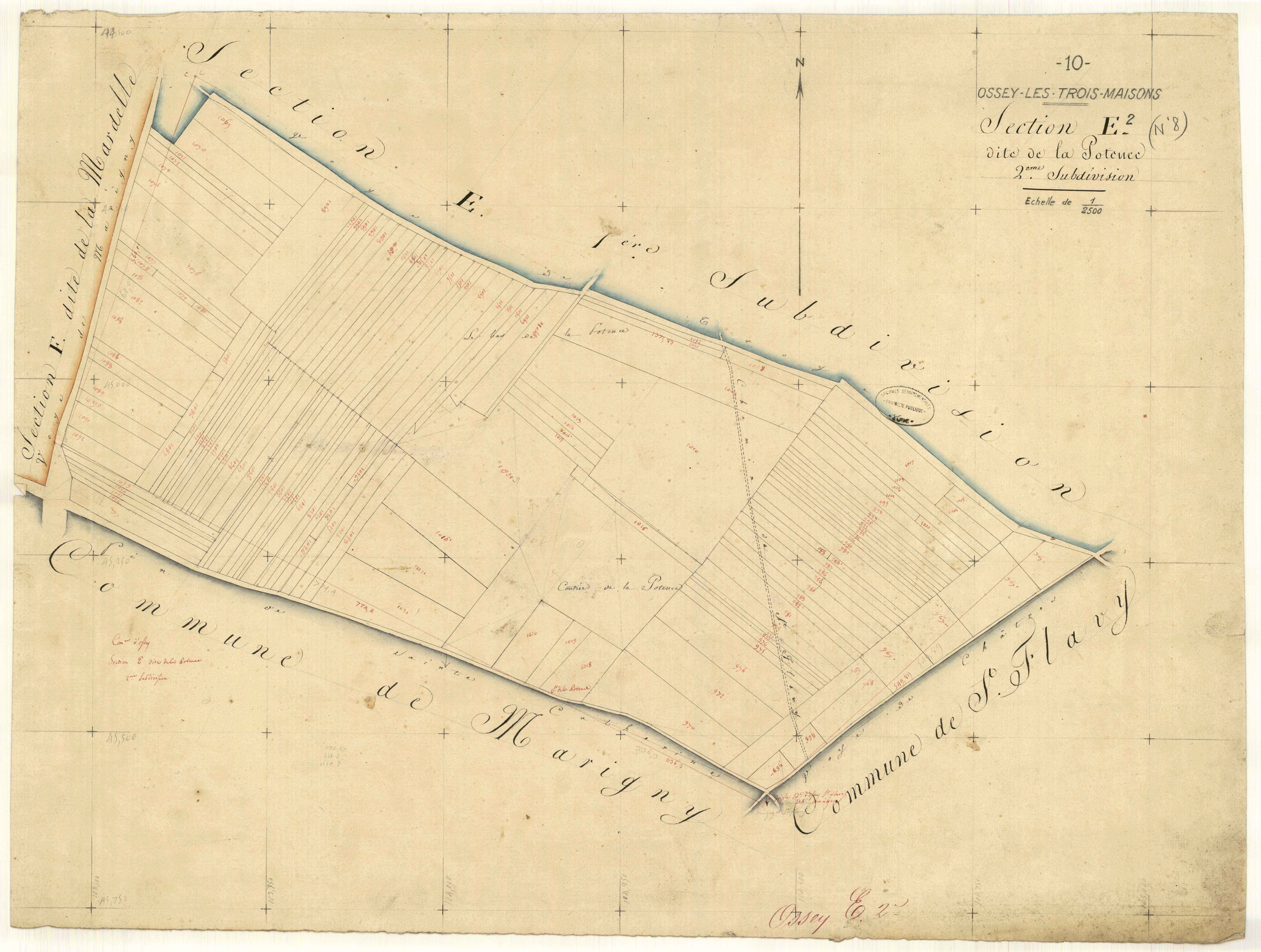 Ossey-les-Trois-Maisons, section E dite de la Potence, feuille n° 2