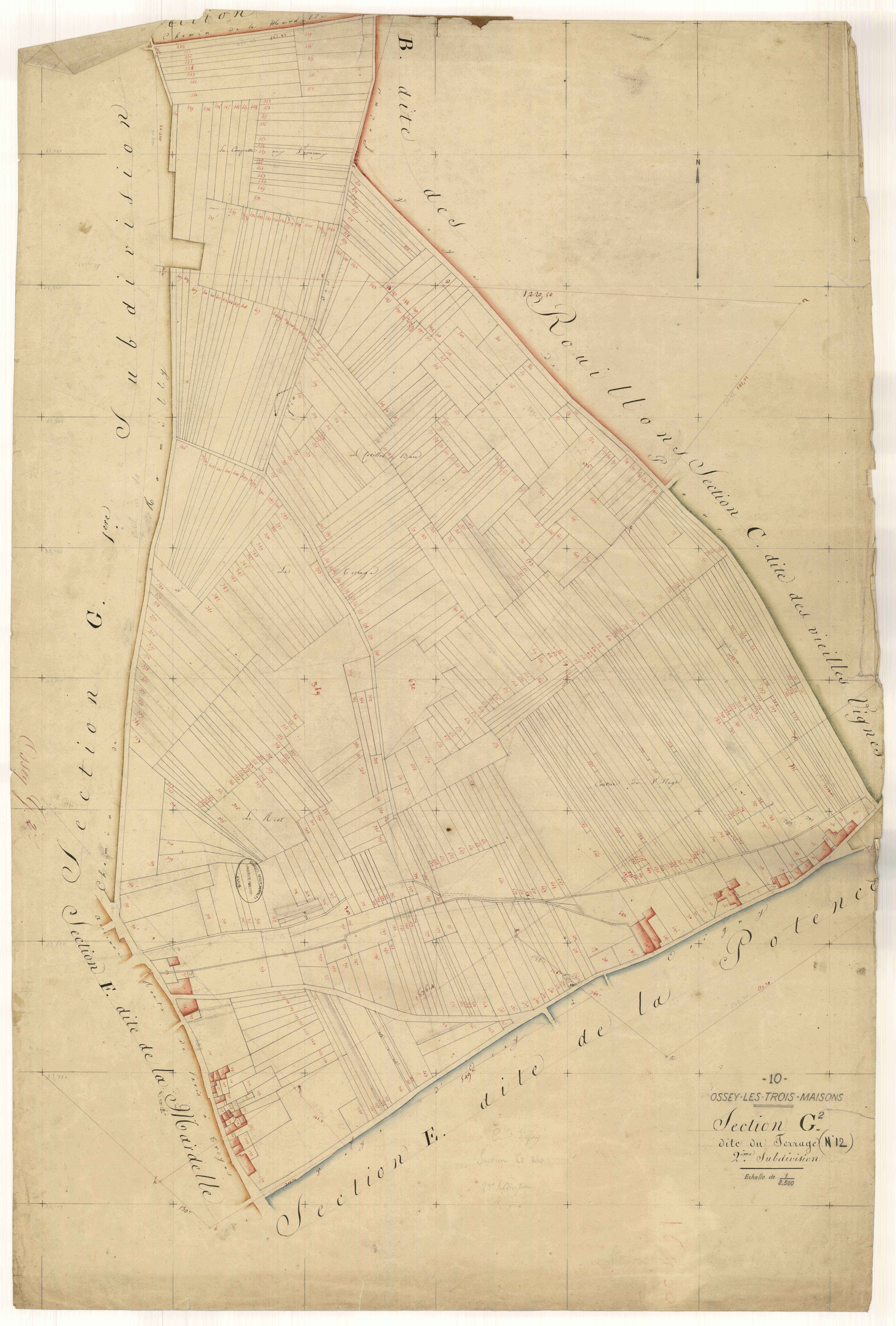 Ossey-les-Trois-Maisons, section G dite du Ferrage, feuille n° 2