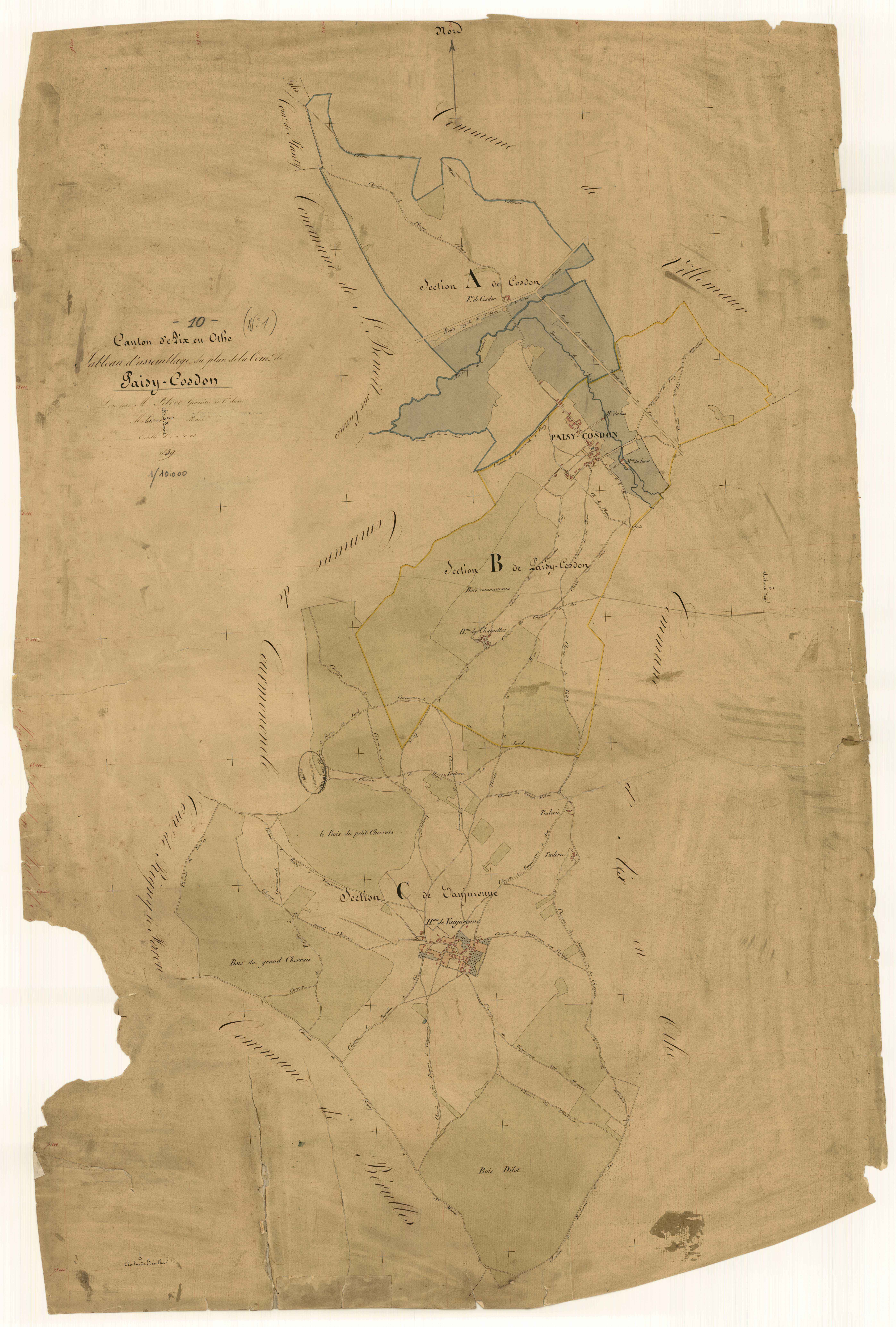 Paisy-Cosdon, tableau d'assemblage