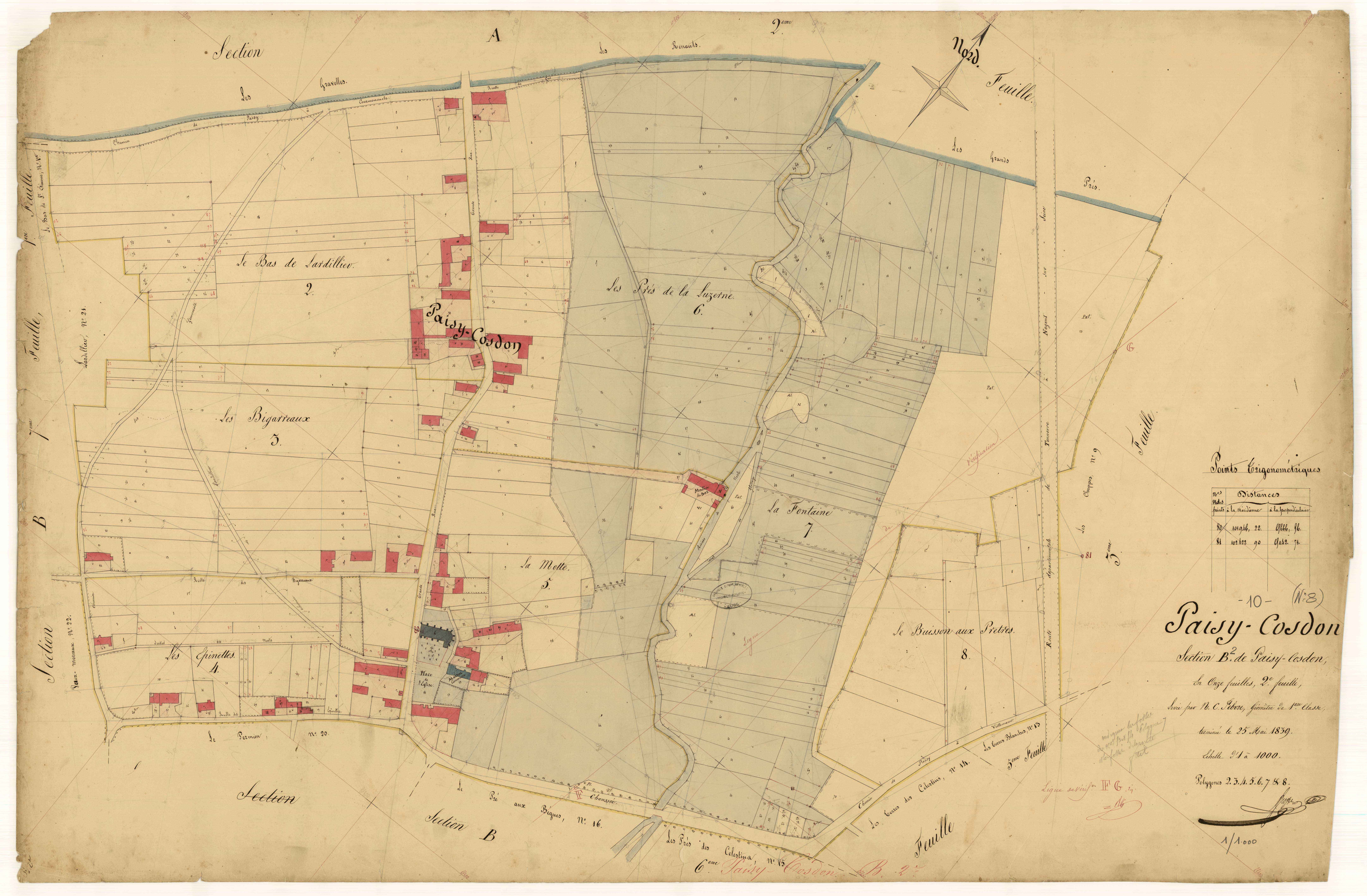 Paisy-Cosdon, section B dite de Paisy-Cosdon, feuille n° 2