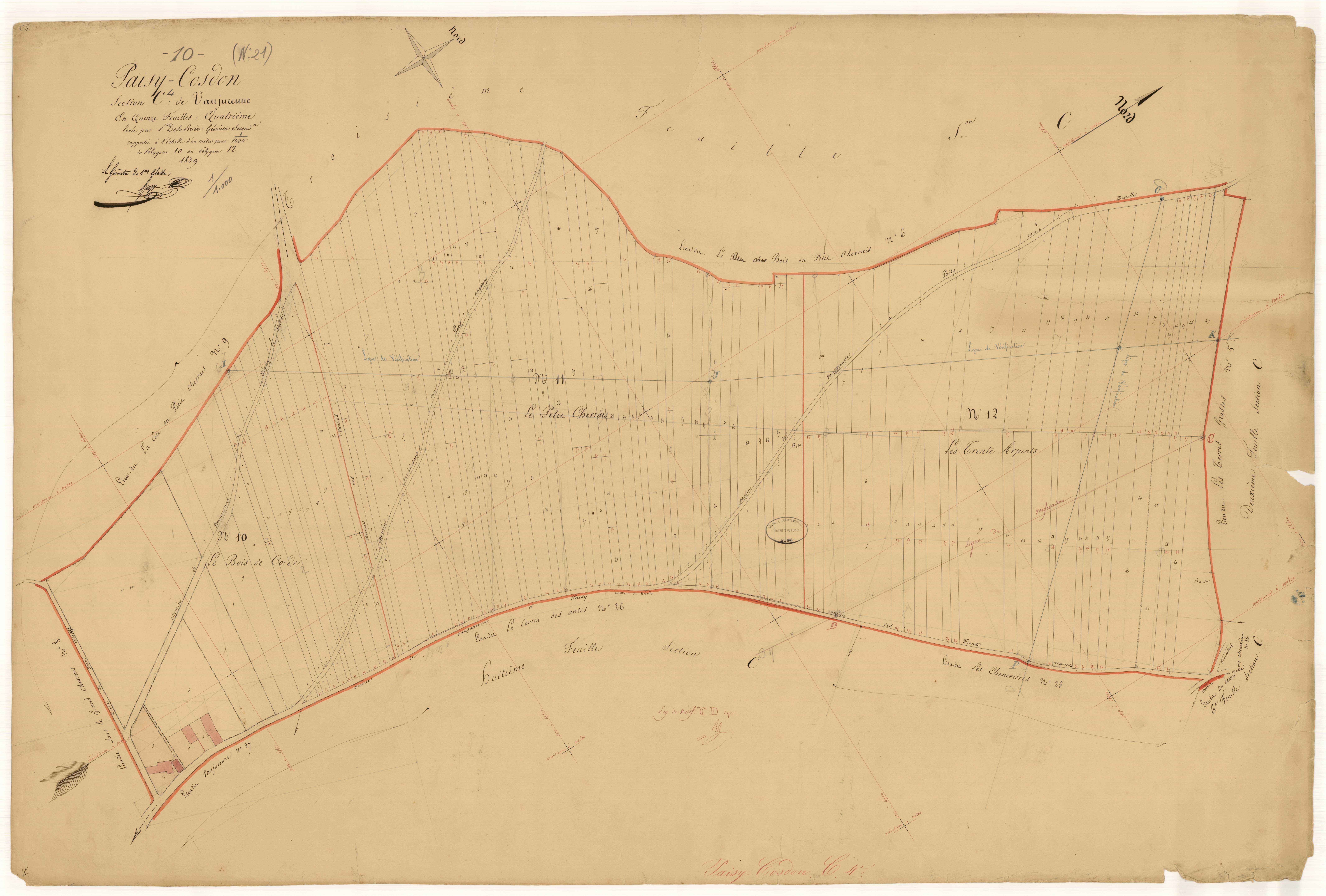 Paisy-Cosdon, section C dite de Vaujurenne, feuille n° 4