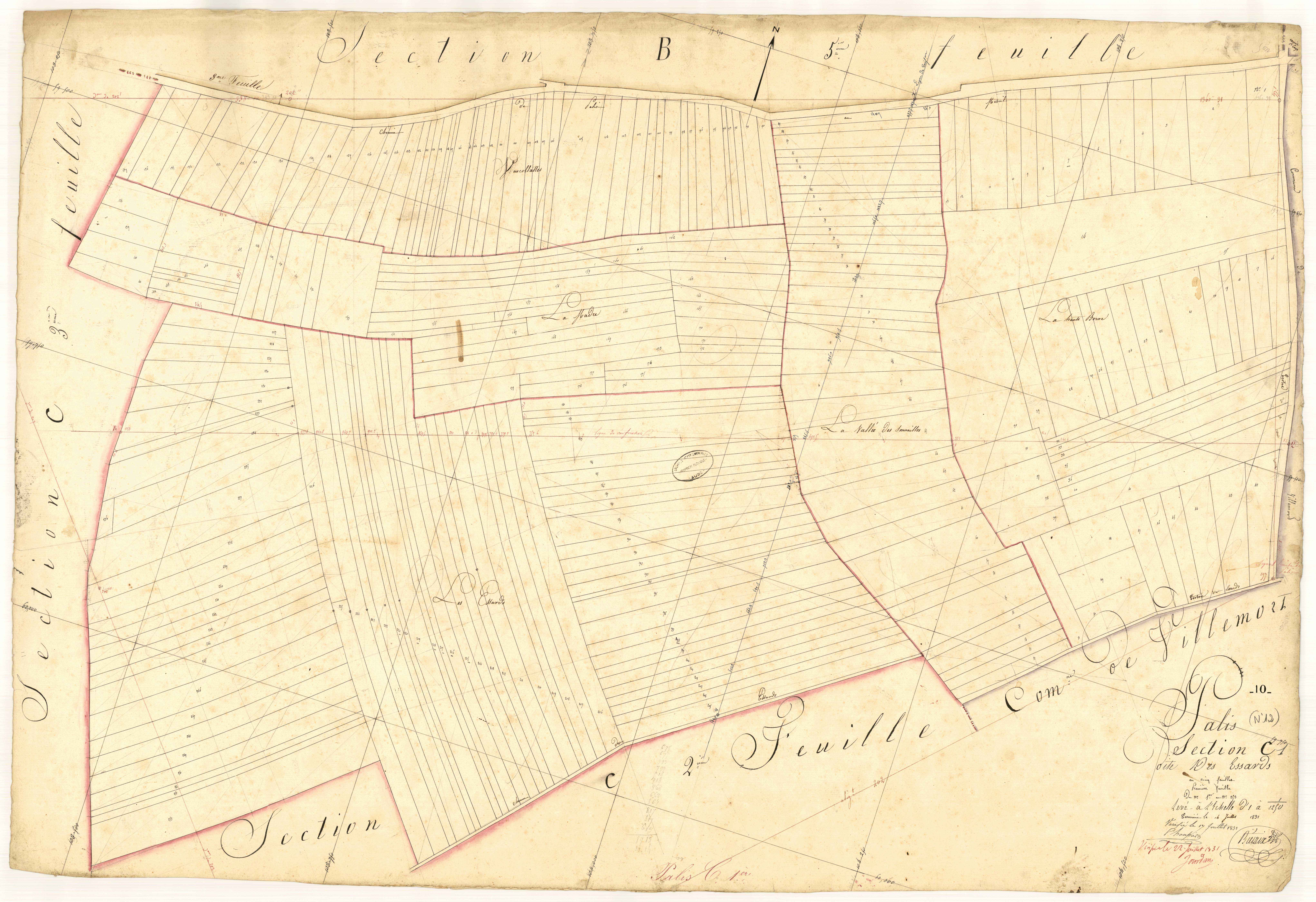Pâlis, section C dite des essarts, feuille n° 1, parcelles n° 1-253