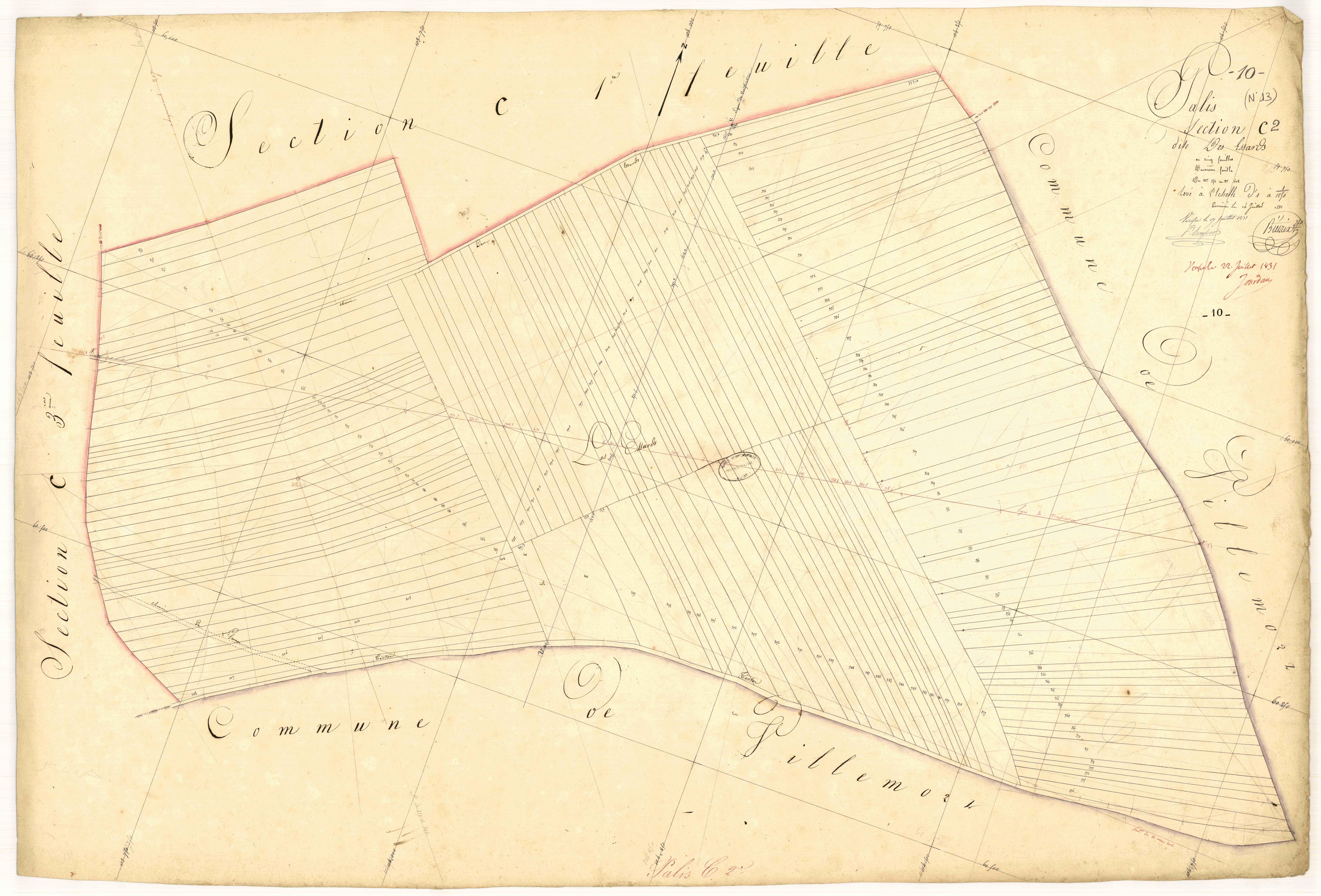 Pâlis, section C dite des essarts, feuille n° 2, parcelles n° 254-408