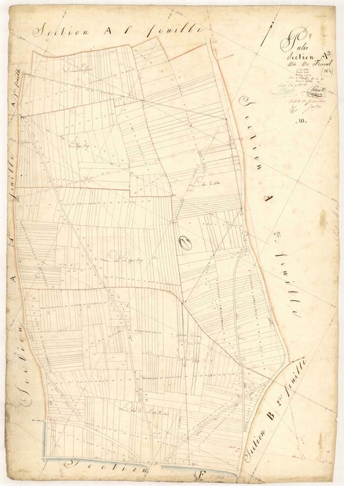 Pâlis, section A dite de Frésent, feuille n° 3, parcelles n° 778-1330