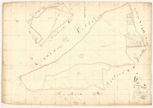 Pâlis, section A dite de Frésent, feuille n° 5, parcelles n° 1977-2034