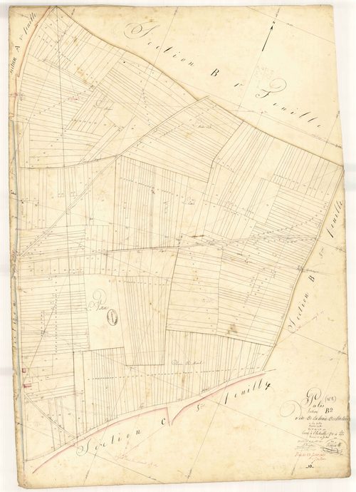 Pâlis, section B dite de la haie des Boullins, feuille n° 2, parcelles n° 487-908