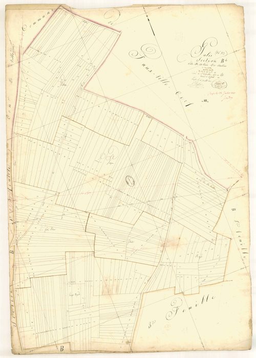 Pâlis, section B dite de la haie des Boullins, feuille n° 4, parcelles n° 1342-1715