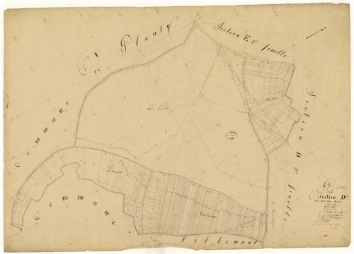 Pâlis, section D dite du bois Marot, feuille n° 4, parcelles n° 1315-1600