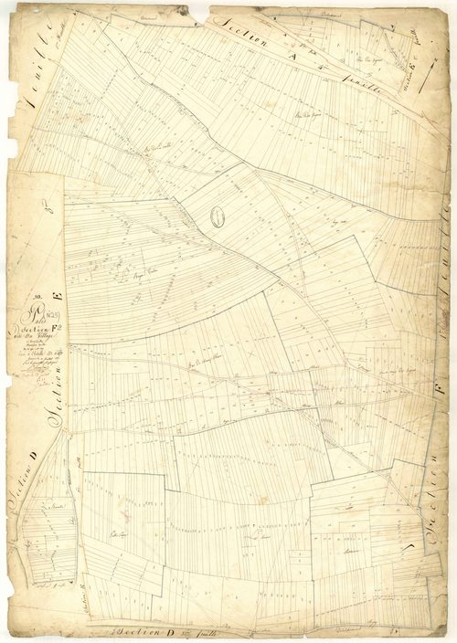 Pâlis, section F dite du village, feuille n° 2, parcelles n° 874-1838