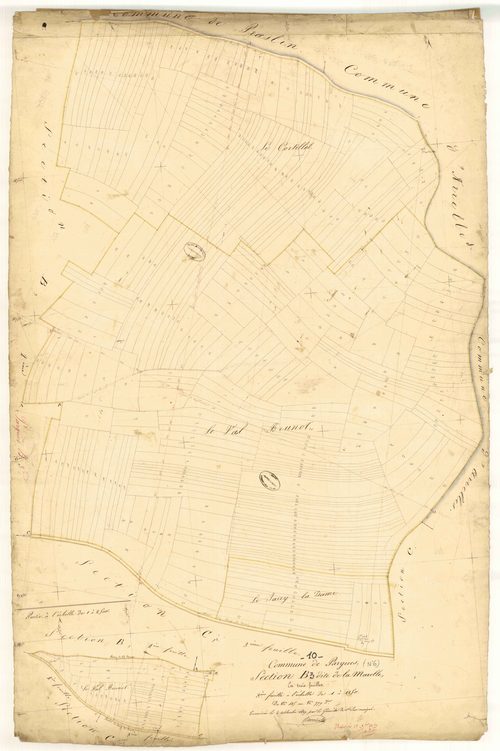 Pargues, section B dite de la Marelle, feuille n° 3, parcelles n° 425-779
