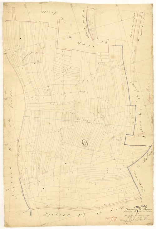Pargues, section E dite des Lames, feuille n° 2, parcelles n° 376-578