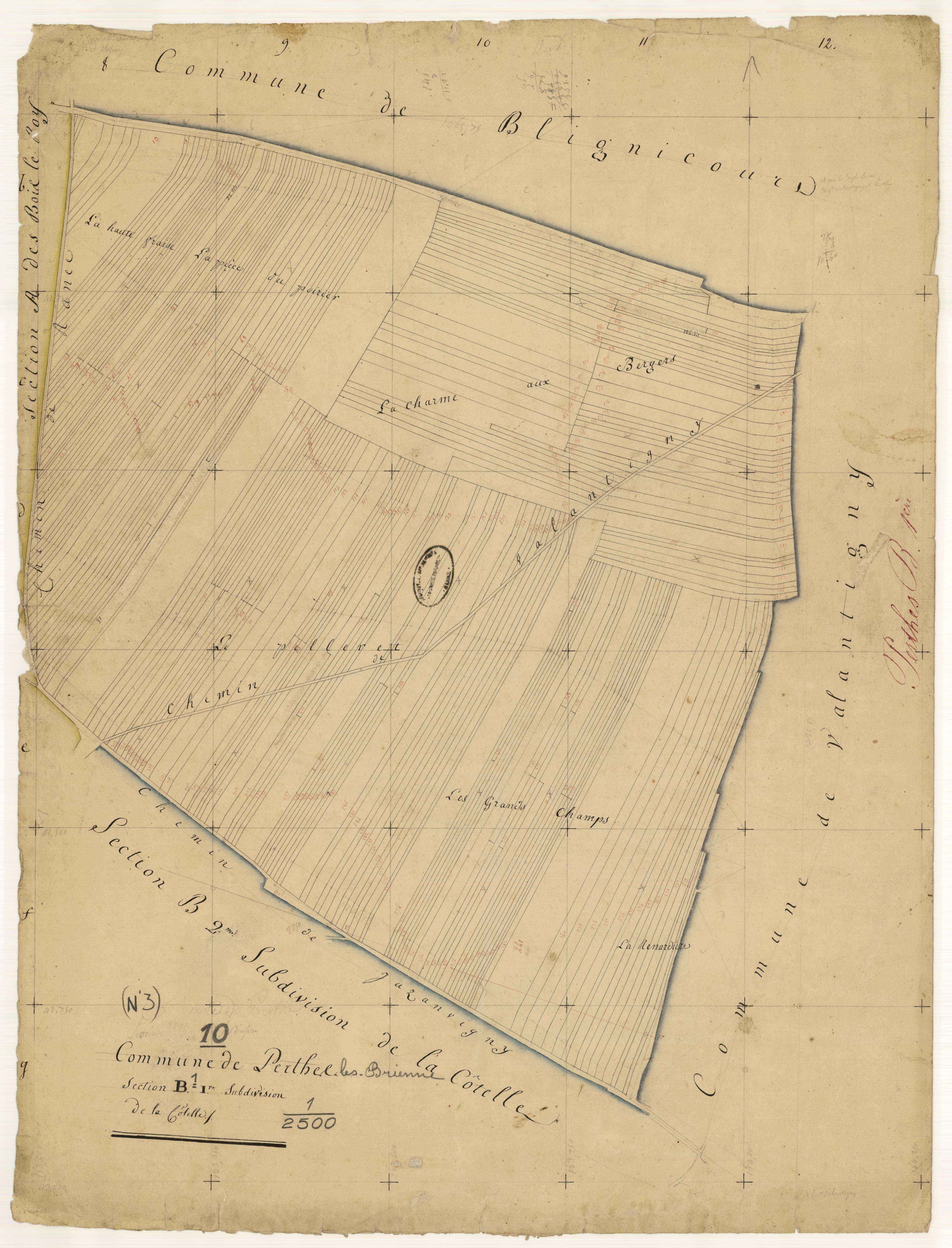 Perthes-les-Brienne, section B dite de la Côtelle, feuille n° 1