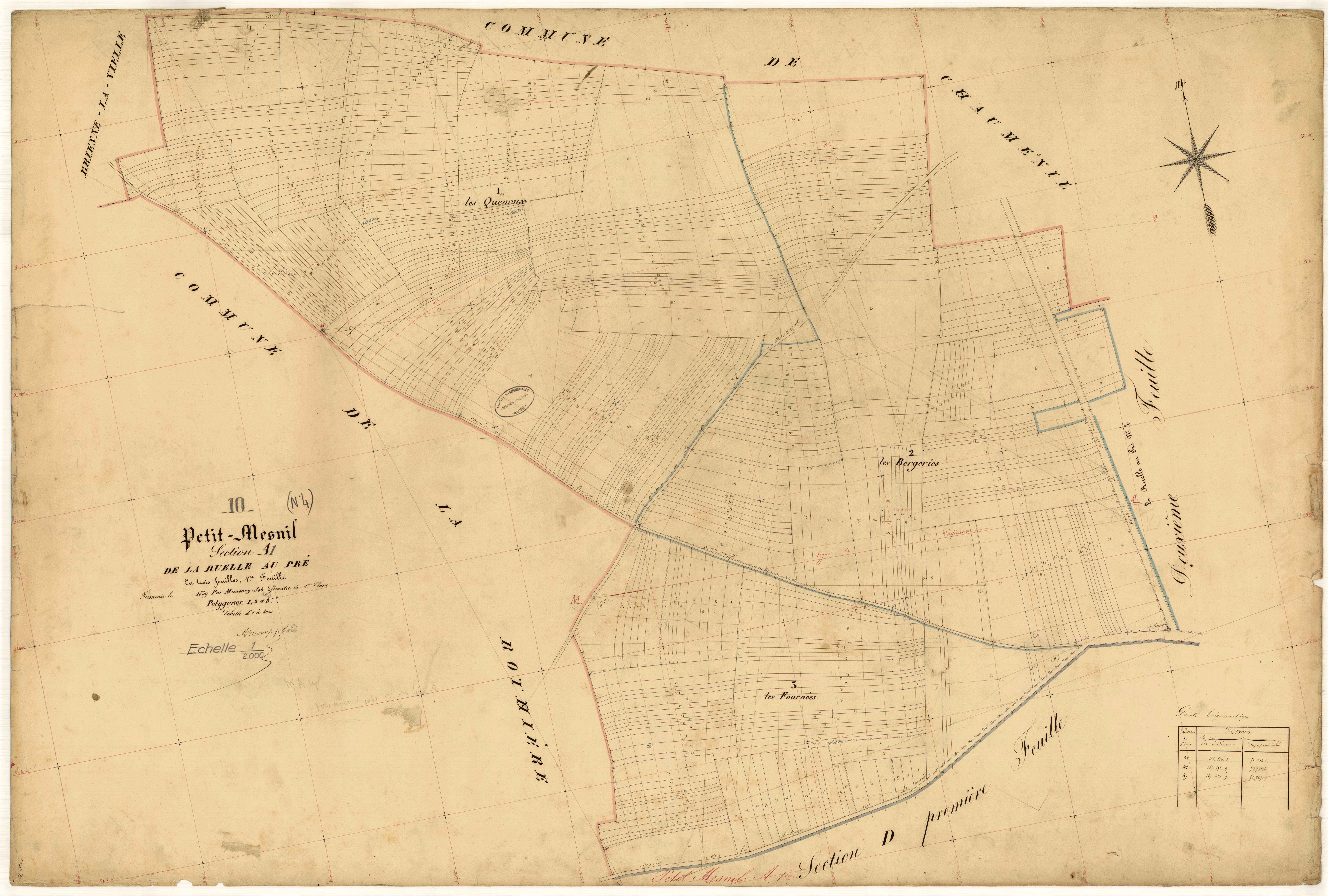 Petit-Mesnil, section A dite de la Ruelle au Pré, feuille n° 1
