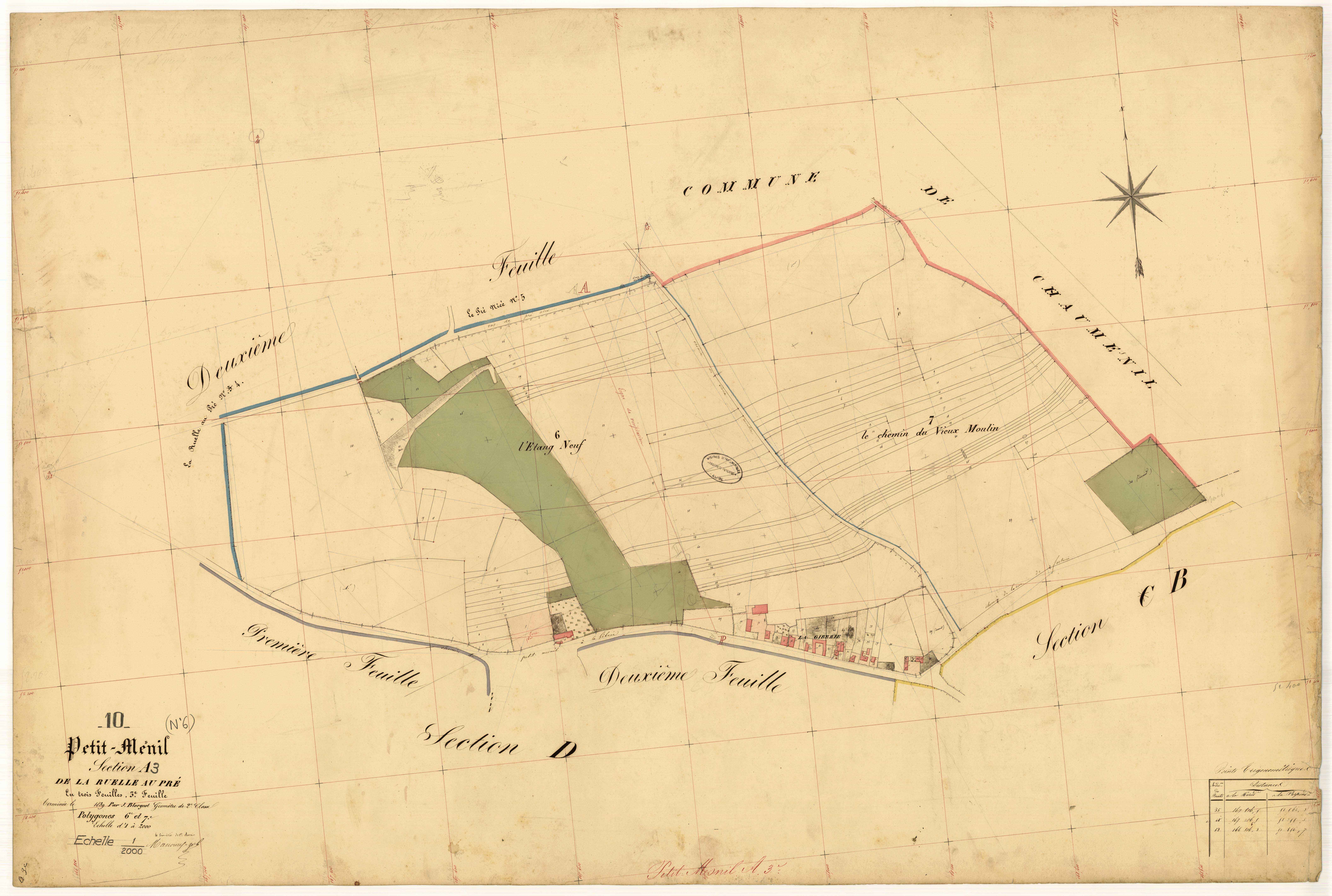 Petit-Mesnil, section A dite de la Ruelle au Pré, feuille n° 3