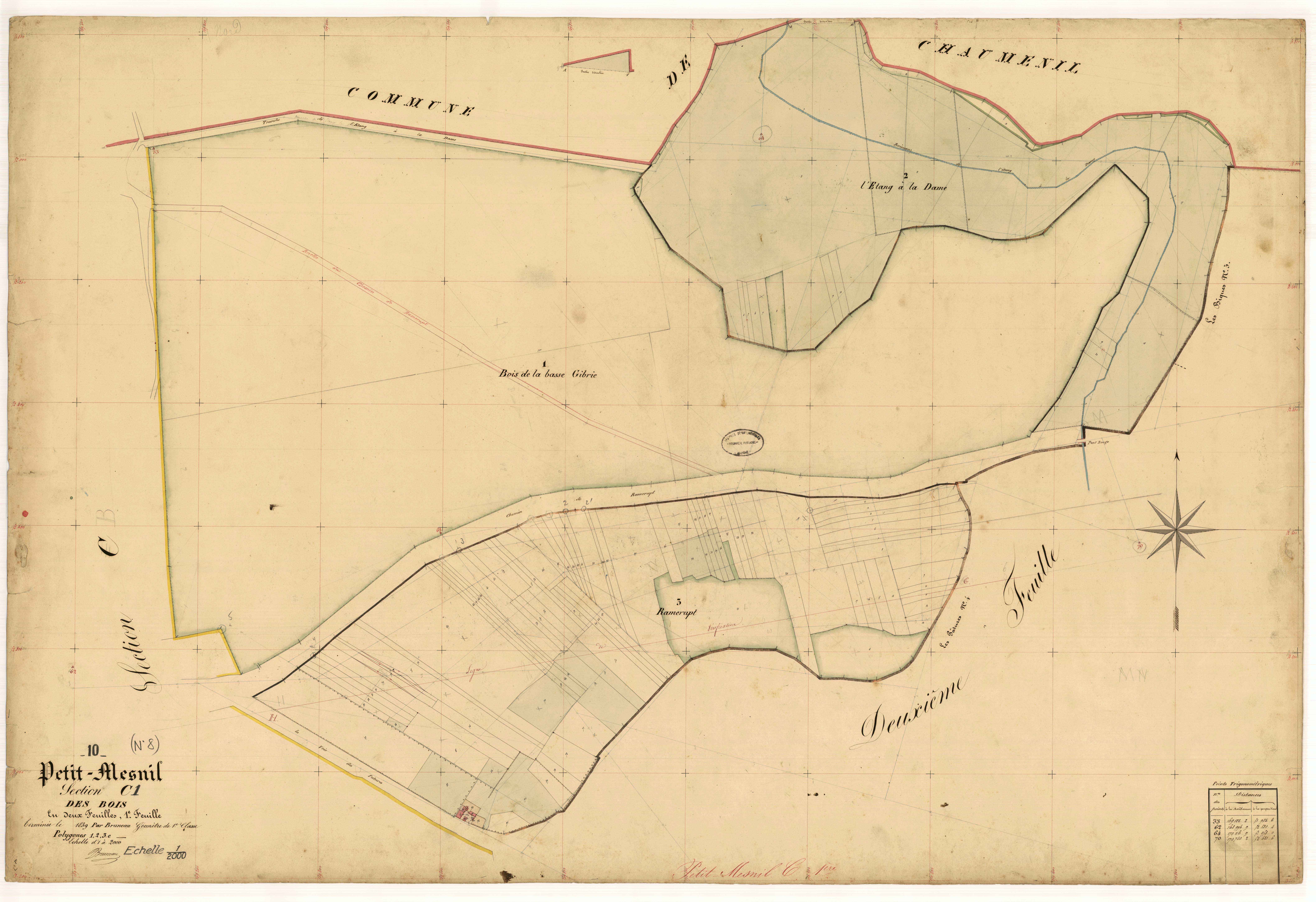 Petit-Mesnil, section C dite des bois, feuille n° 1