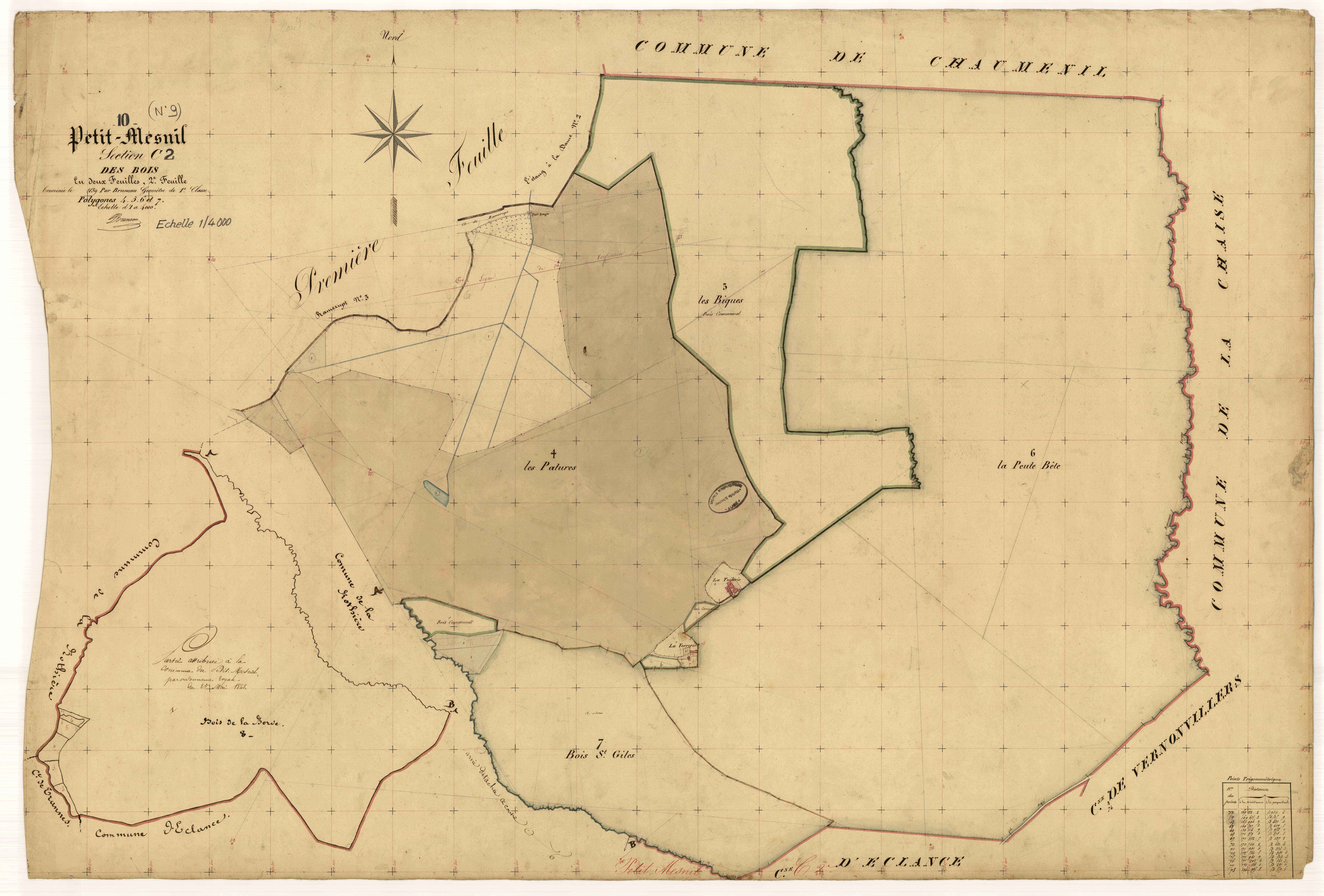 Petit-Mesnil, section C dite des bois, feuille n° 2
