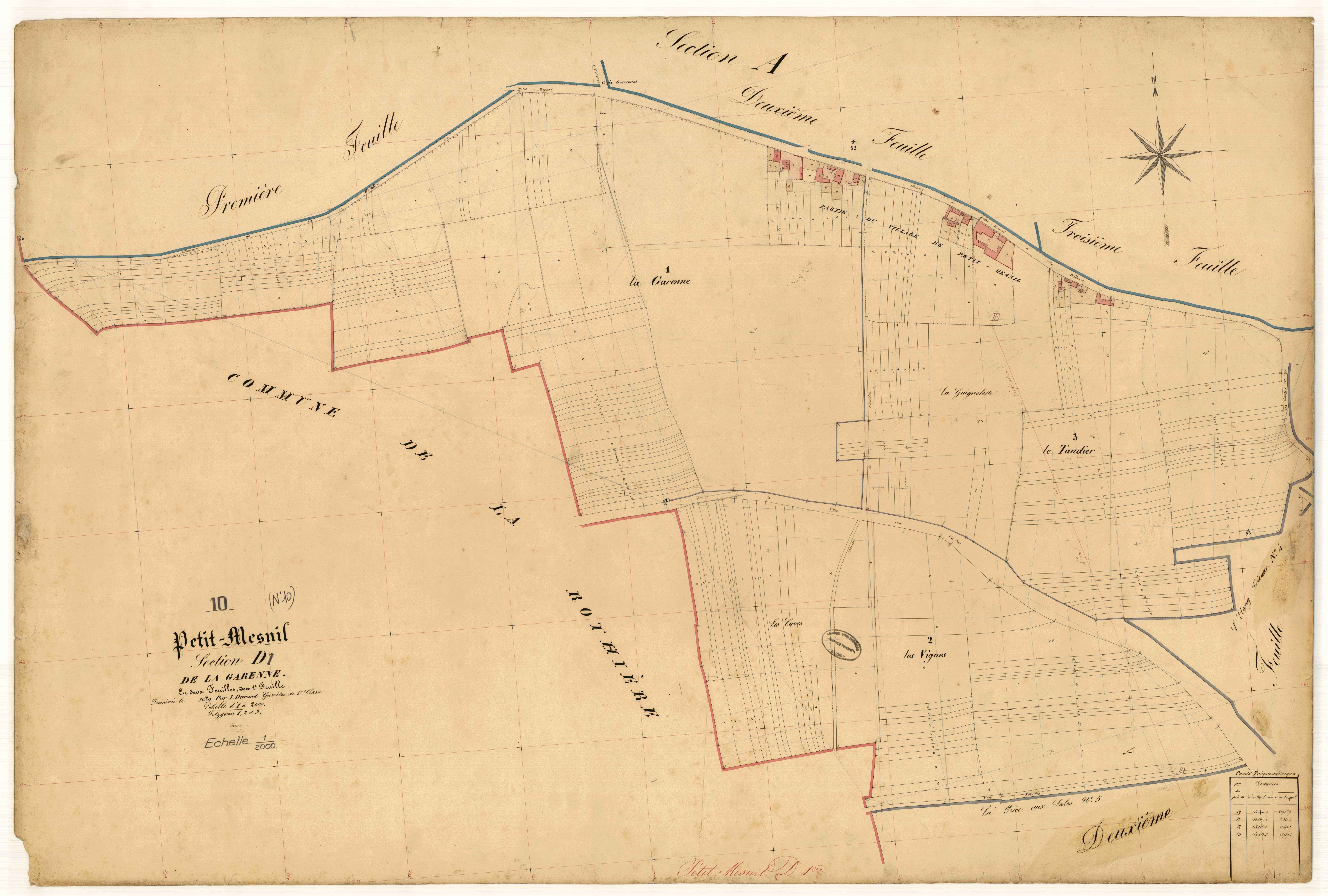 Petit-Mesnil, section D dite de la Garenne, feuille n° 1