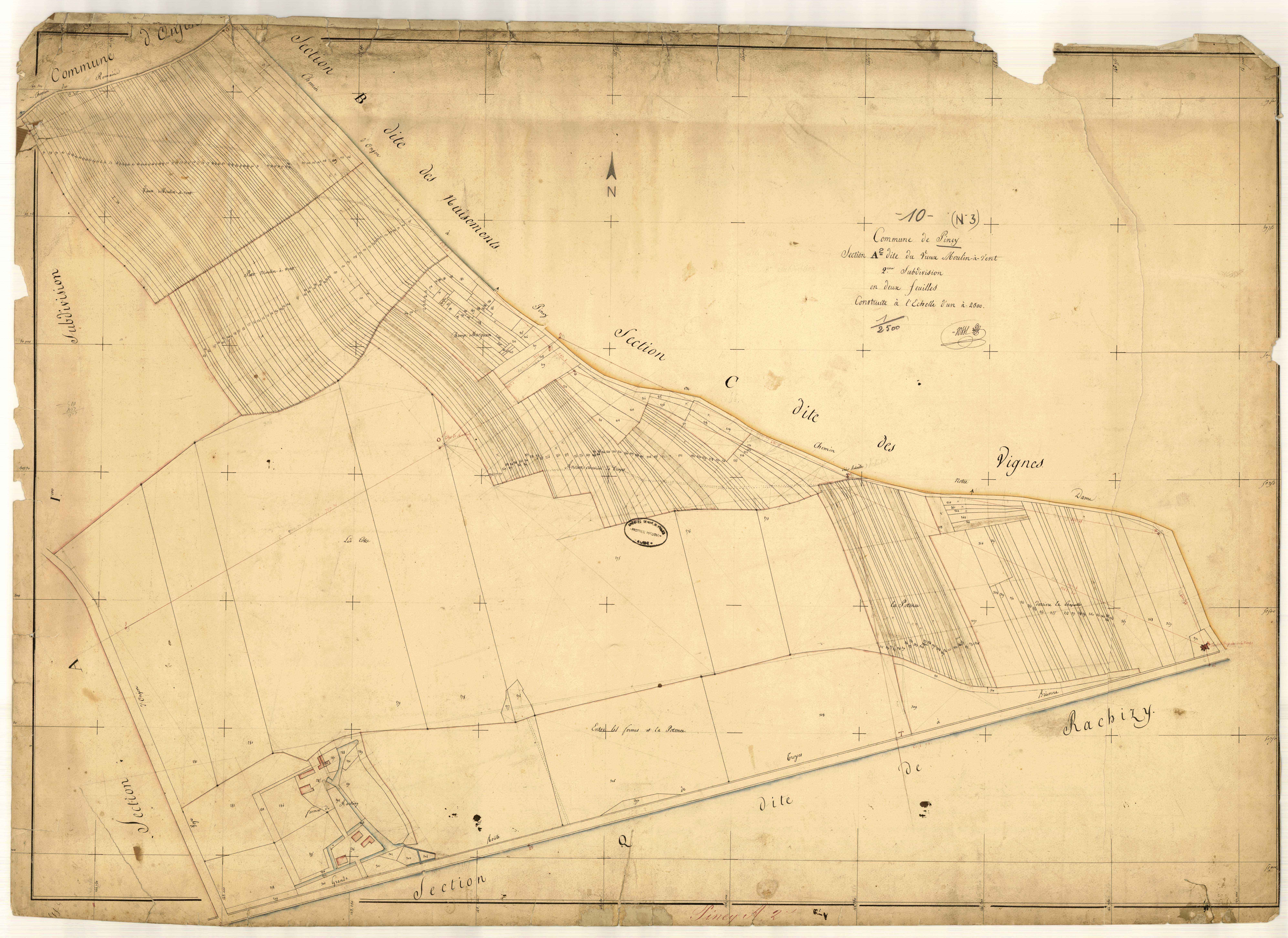 Piney, section A dite du vieux Moulin à vent, feuille n° 2