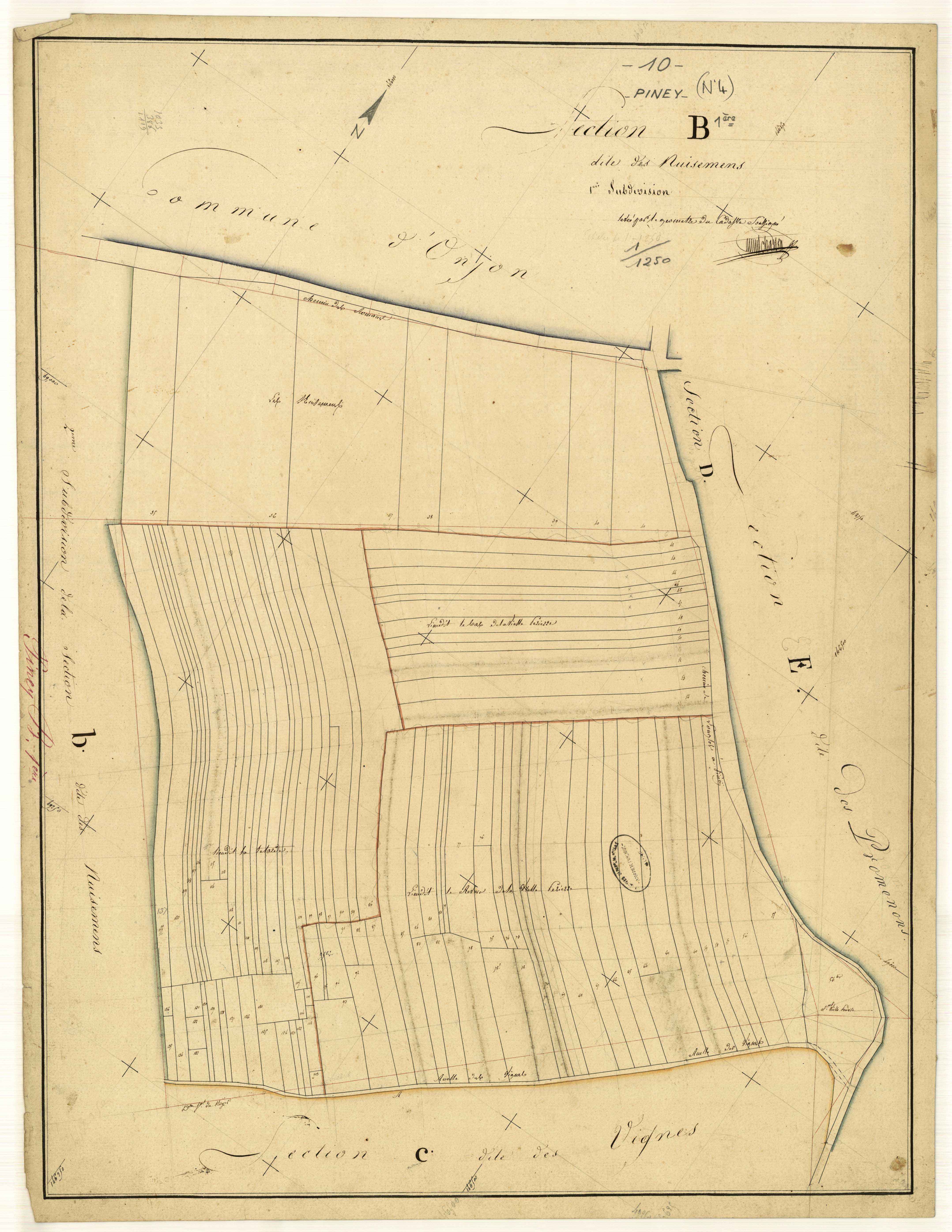 Piney, section B dite des Nuisemens, feuille n° 1