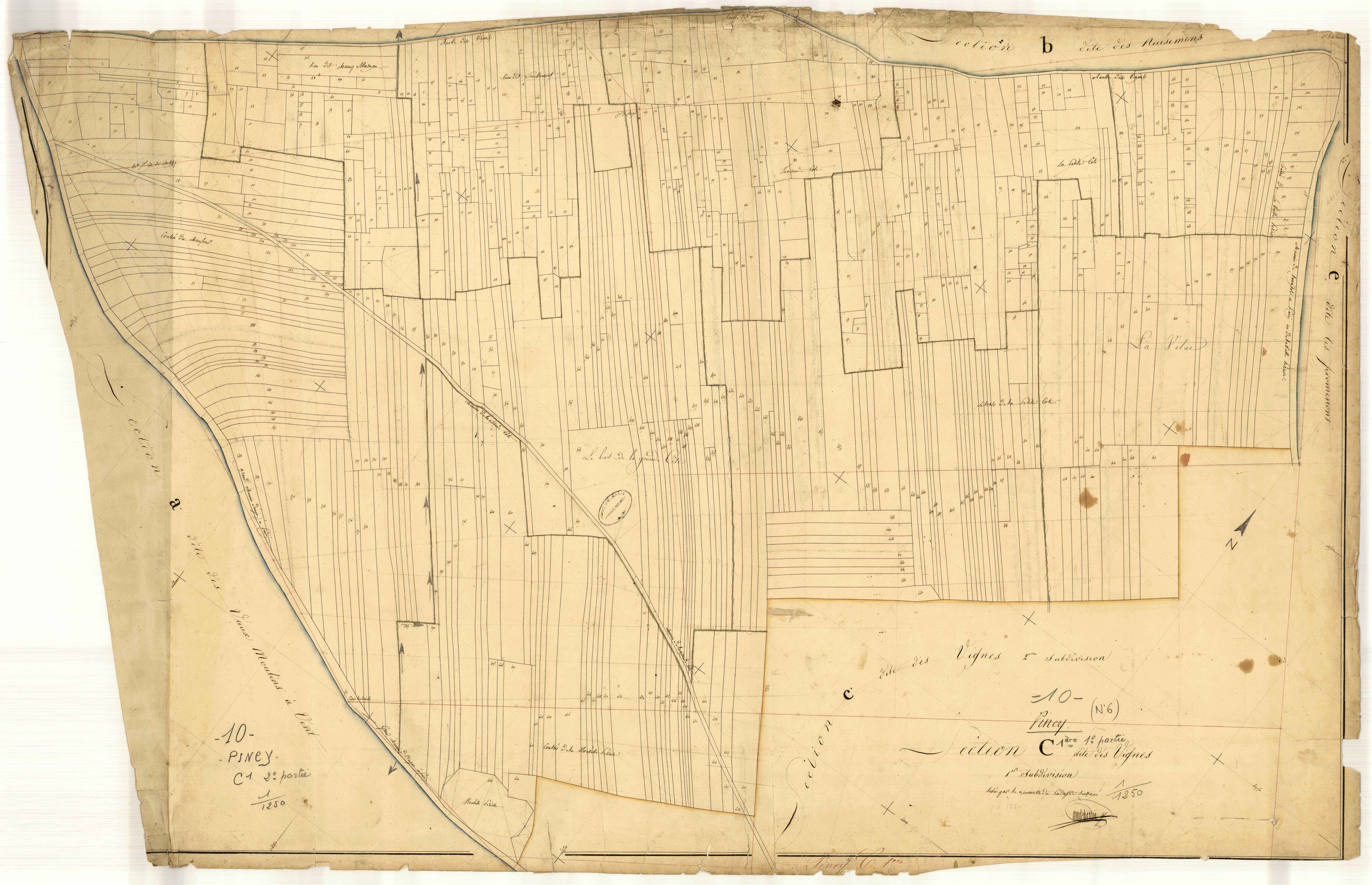 Piney, section C dite des Vignes, feuille n° 1