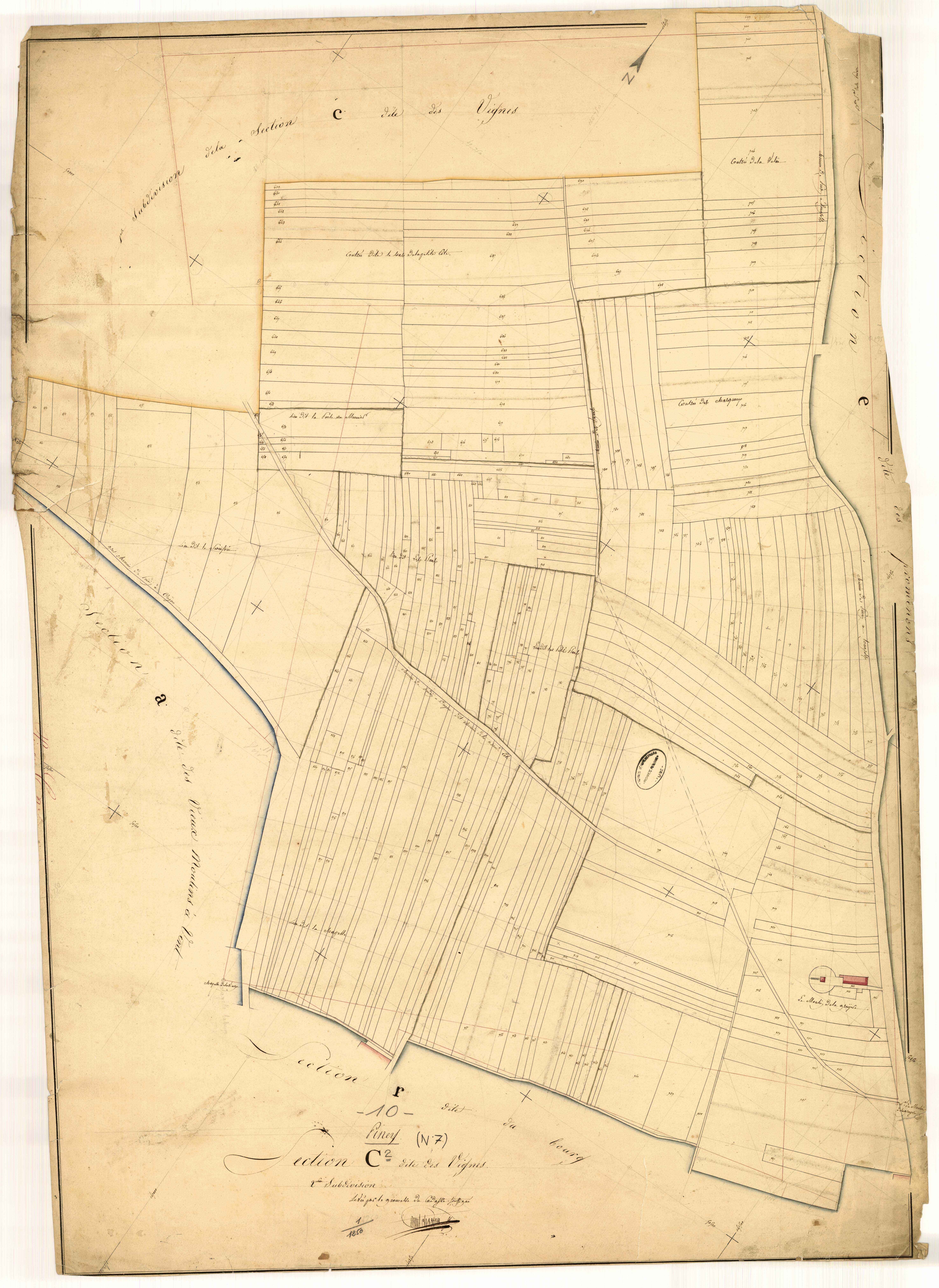 Piney, section C dite des Vignes, feuille n° 2
