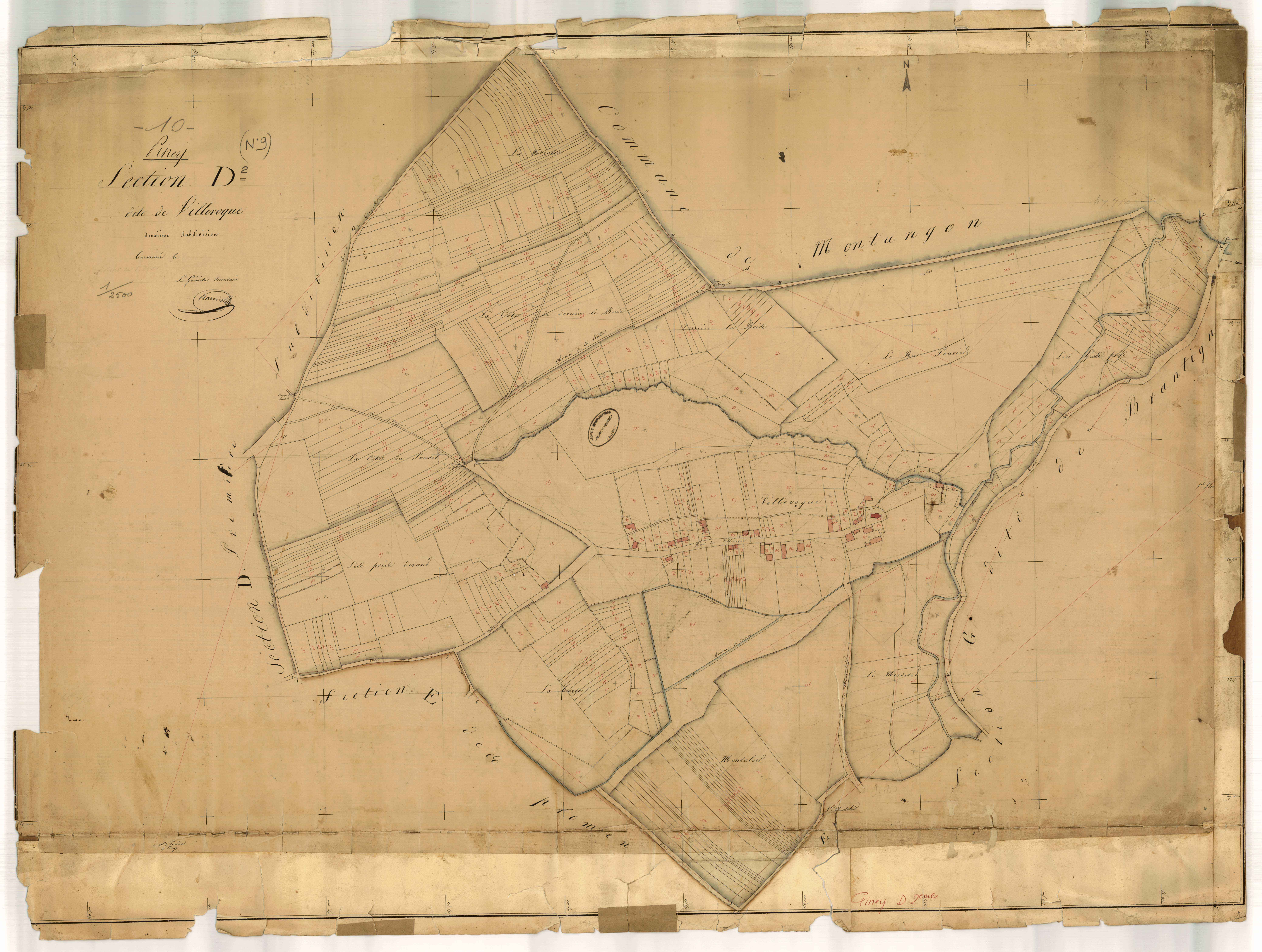 Piney, section D dite de Villevoque, feuille n° 2