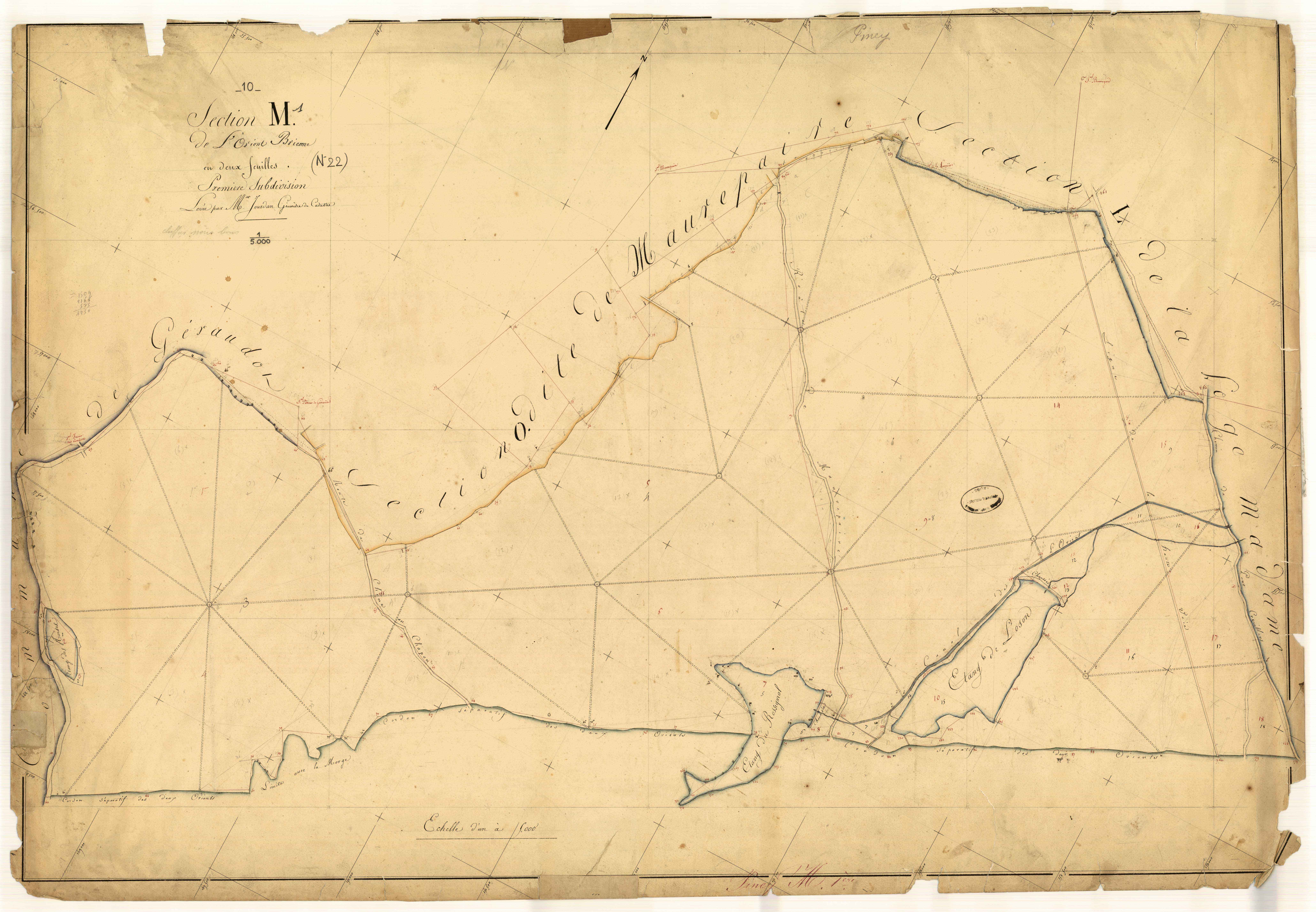 Piney, section M dite de l'Orient Brienne, feuille n° 1