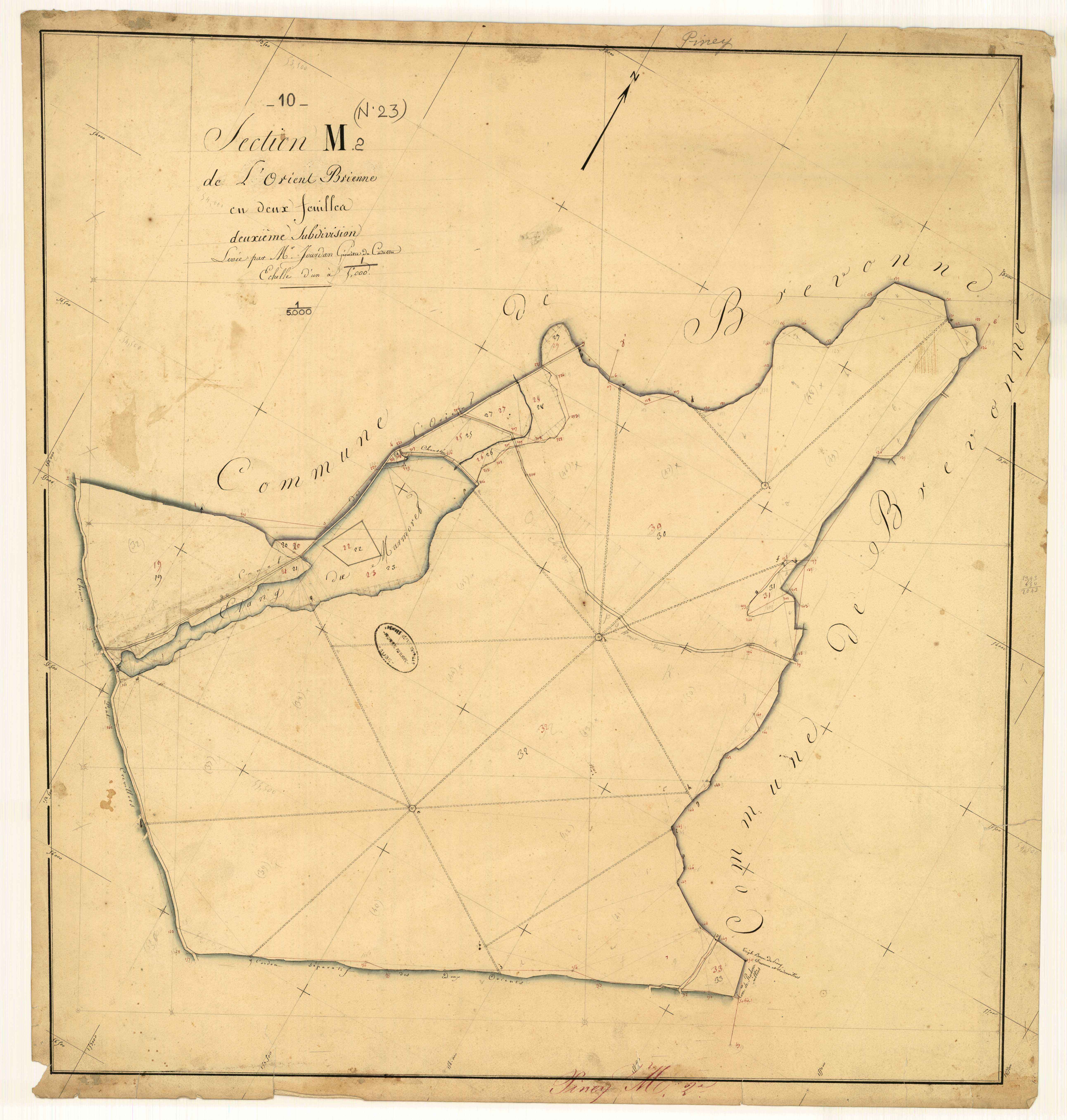 Piney, section M dite de l'Orient Brienne, feuille n° 2