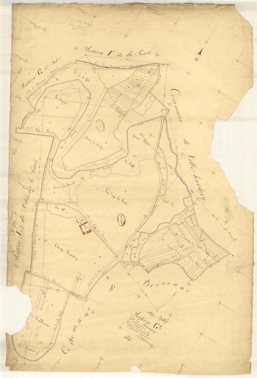 Piney, section G dite de Brantigny, feuille n° 3