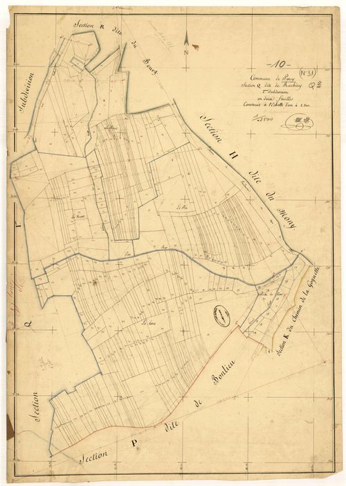 Piney, section Q dite de Rachizy, feuille n° 2