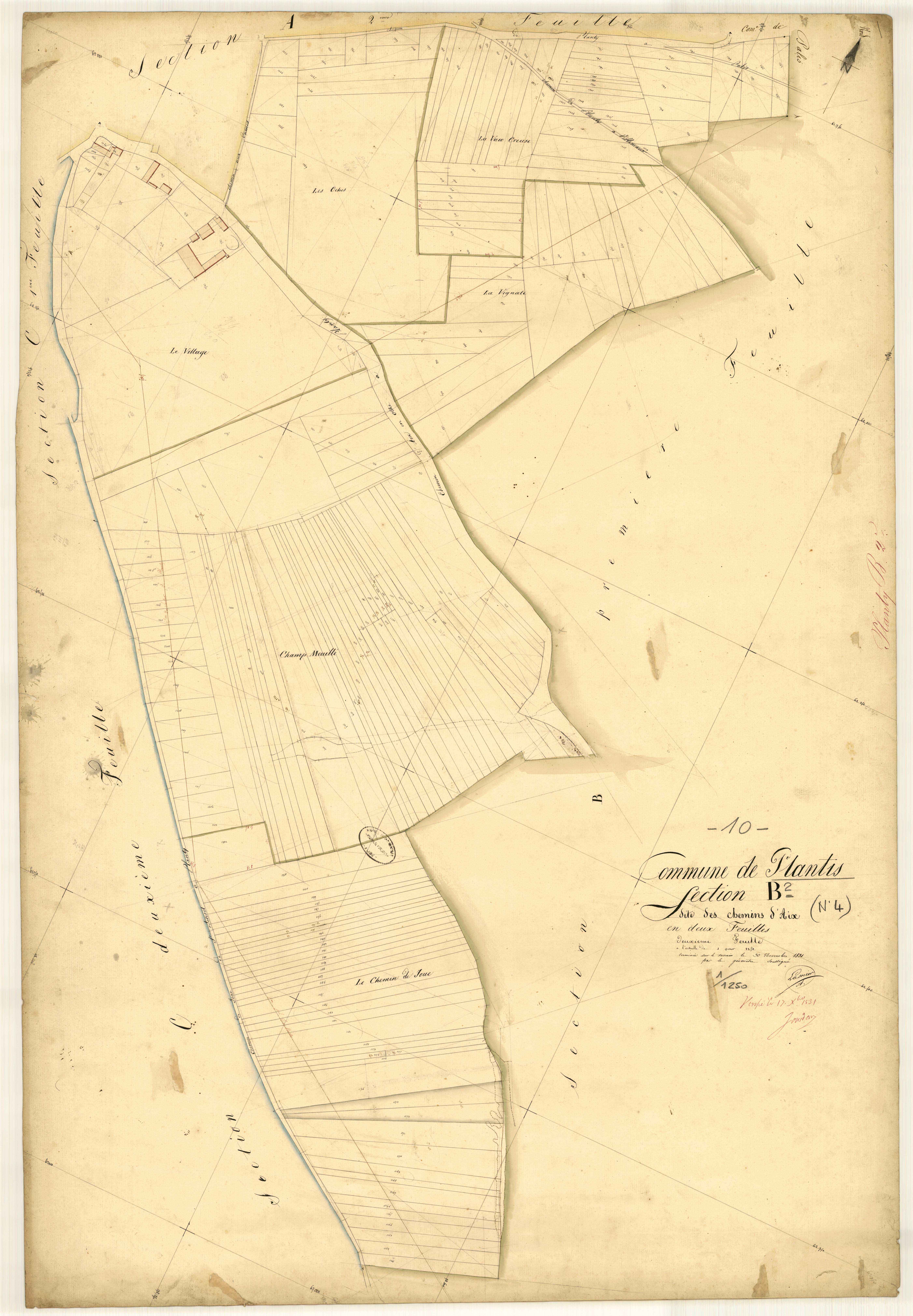 Planty, section B dite des Chemins d'Aix, feuille n° 2