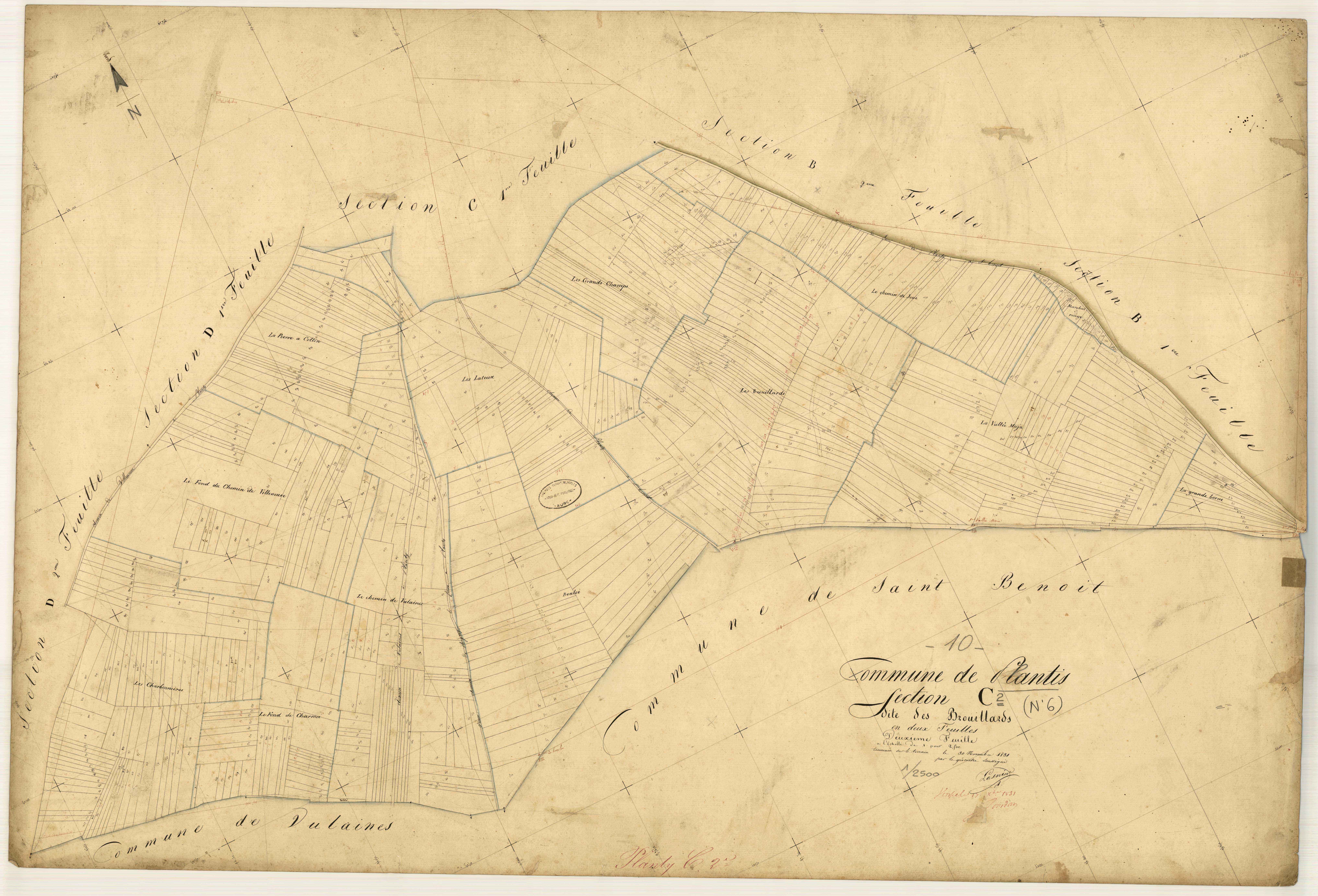 Planty, section C dite des Brouillards, feuille n° 2