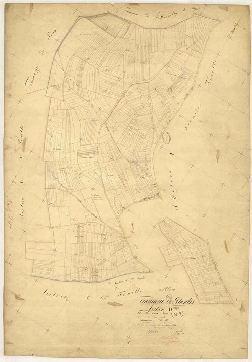 Planty, section D dite des vaux-bins, feuille n° 1