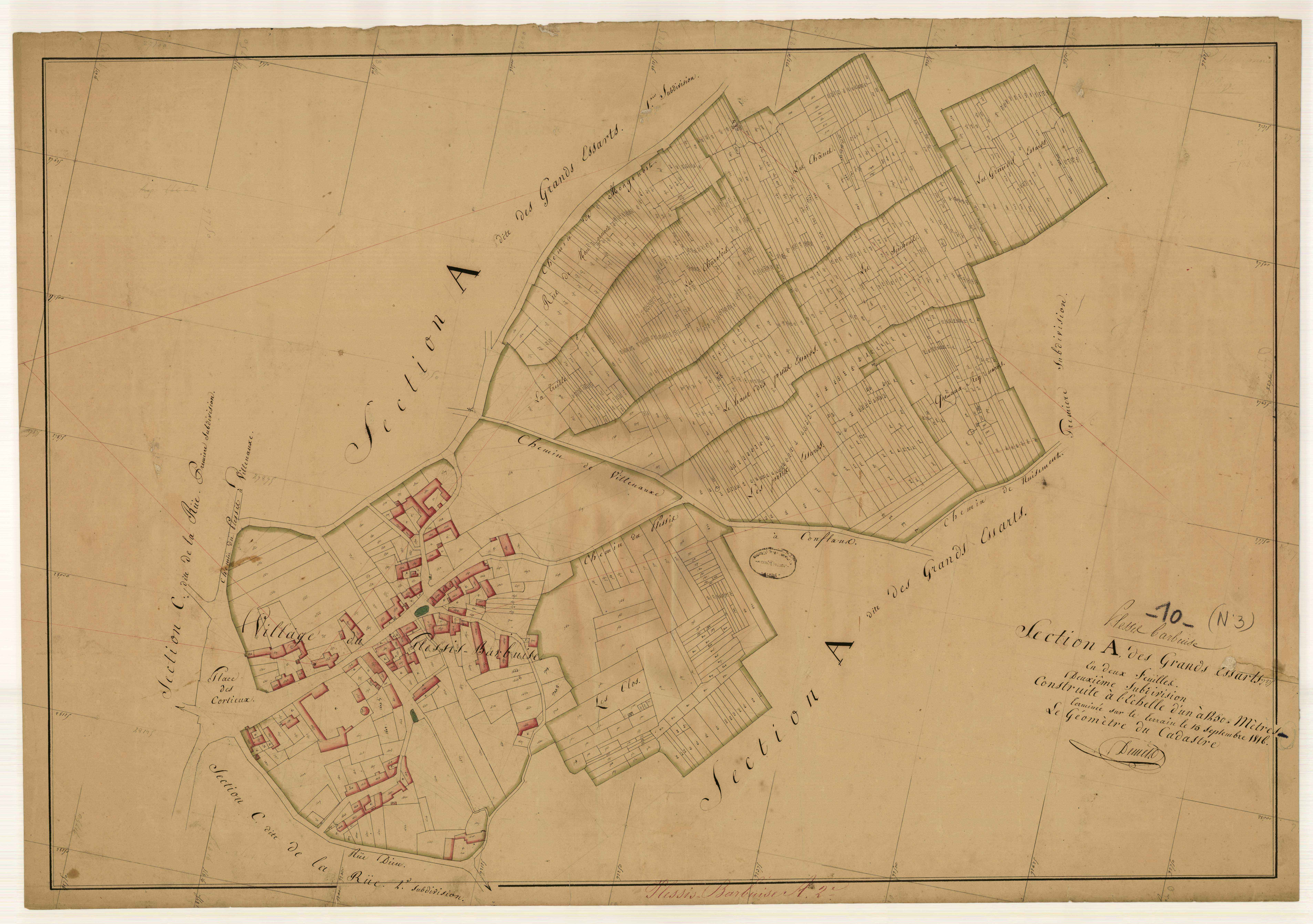 Plessis-Barbuise, section A dite des Grands Essarts, feuille n° 2