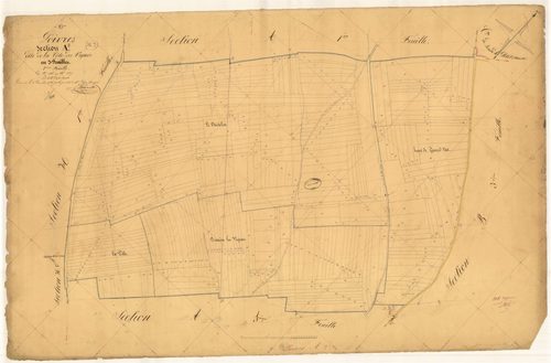 Poivres, section A dite de la côte des vignes, feuille n° 2, parcelles n° 206-537